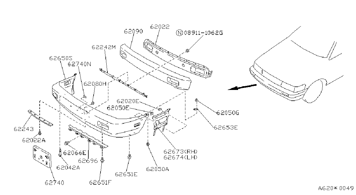 Diagram PARACHOQUES DELANTERO for your 2011 Nissan Rogue   