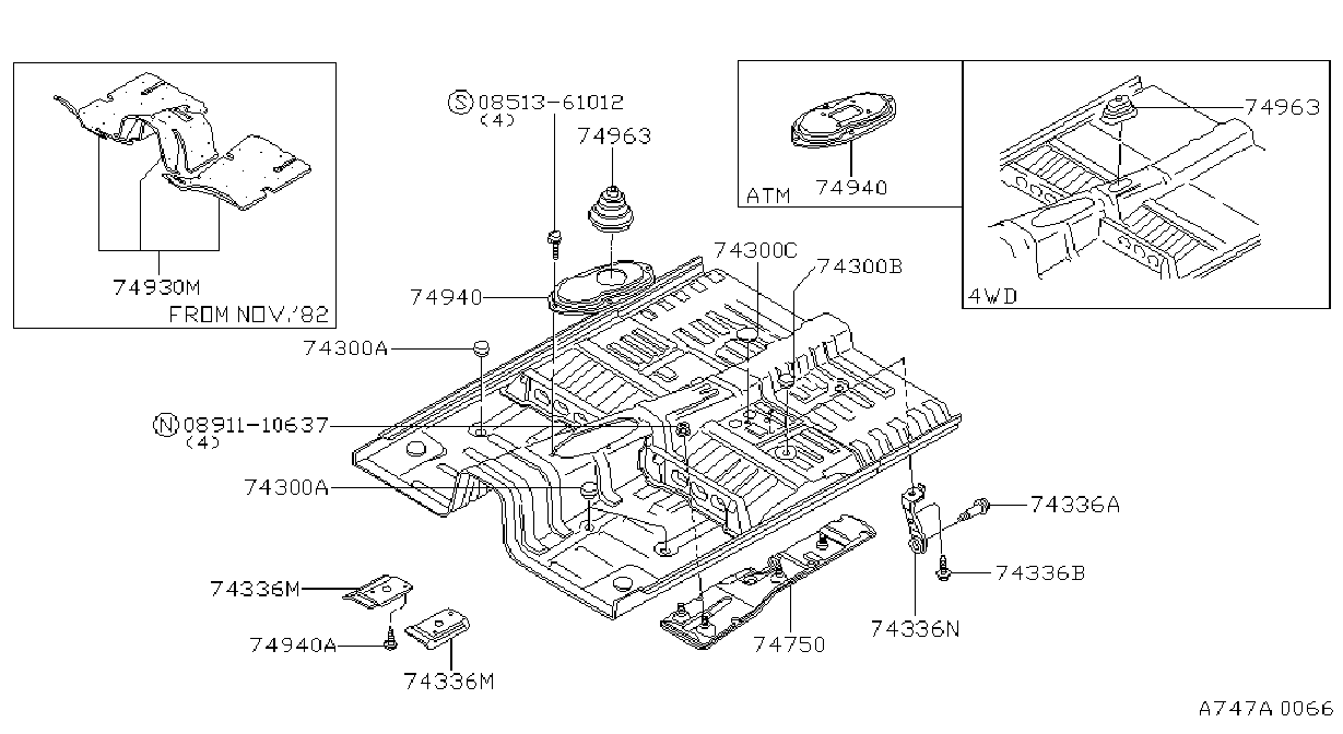 Diagram FLOOR FITTING for your Nissan
