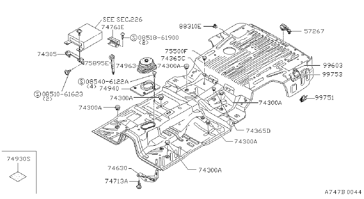 Diagram FLOOR FITTING for your Nissan