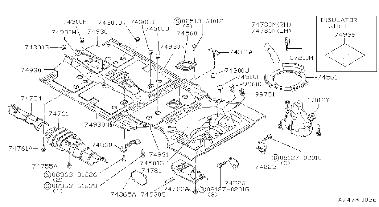 Diagram FLOOR FITTING for your Nissan