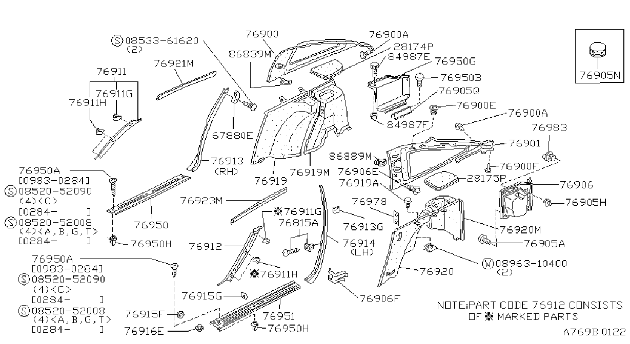 Diagram BODY SIDE TRIMMING for your 2020 Nissan Altima   