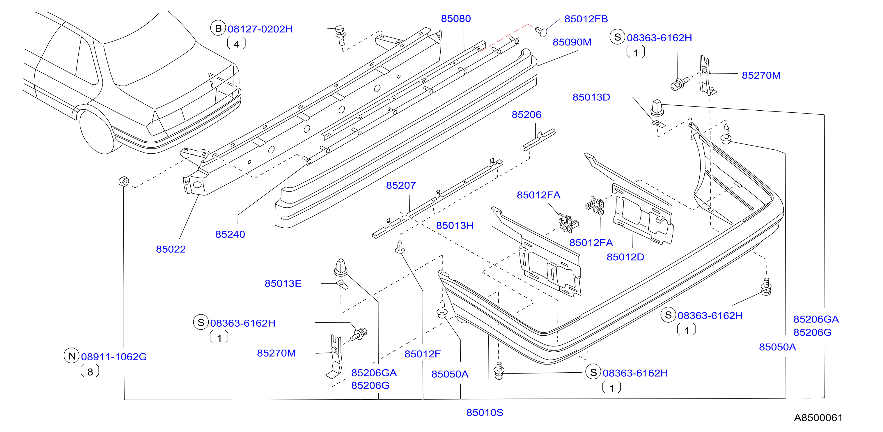 Diagram REAR BUMPER for your INFINITI M56  SPORT TECHNOLOGY