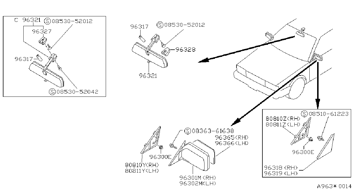 Full size assembly image of REAR VIEW MIRROR (1/1)