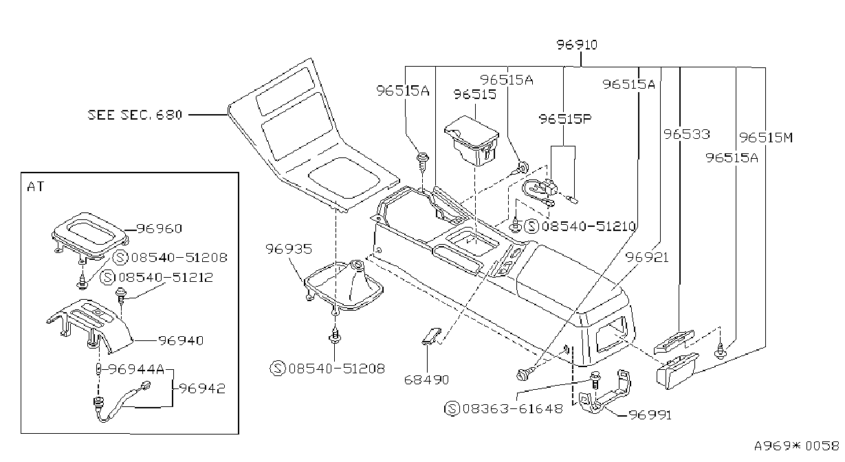 Diagram CONSOLE BOX for your 2014 Nissan Frontier   