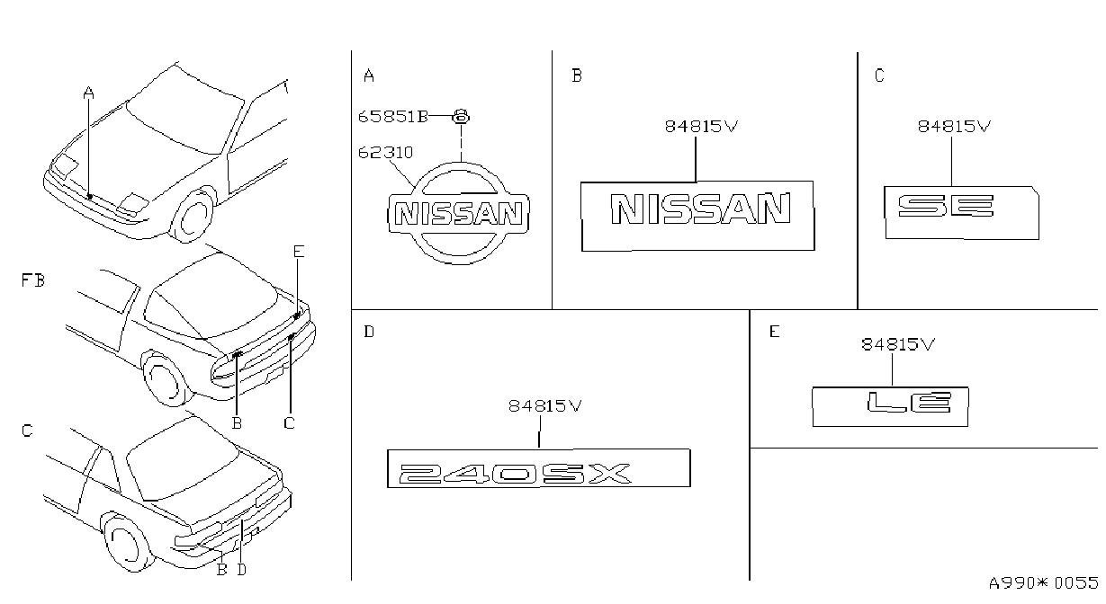 Diagram EMBLEM & NAME LABEL for your 2014 Nissan 370Z COUPE BASE 3.7L V6 AT 2WD 