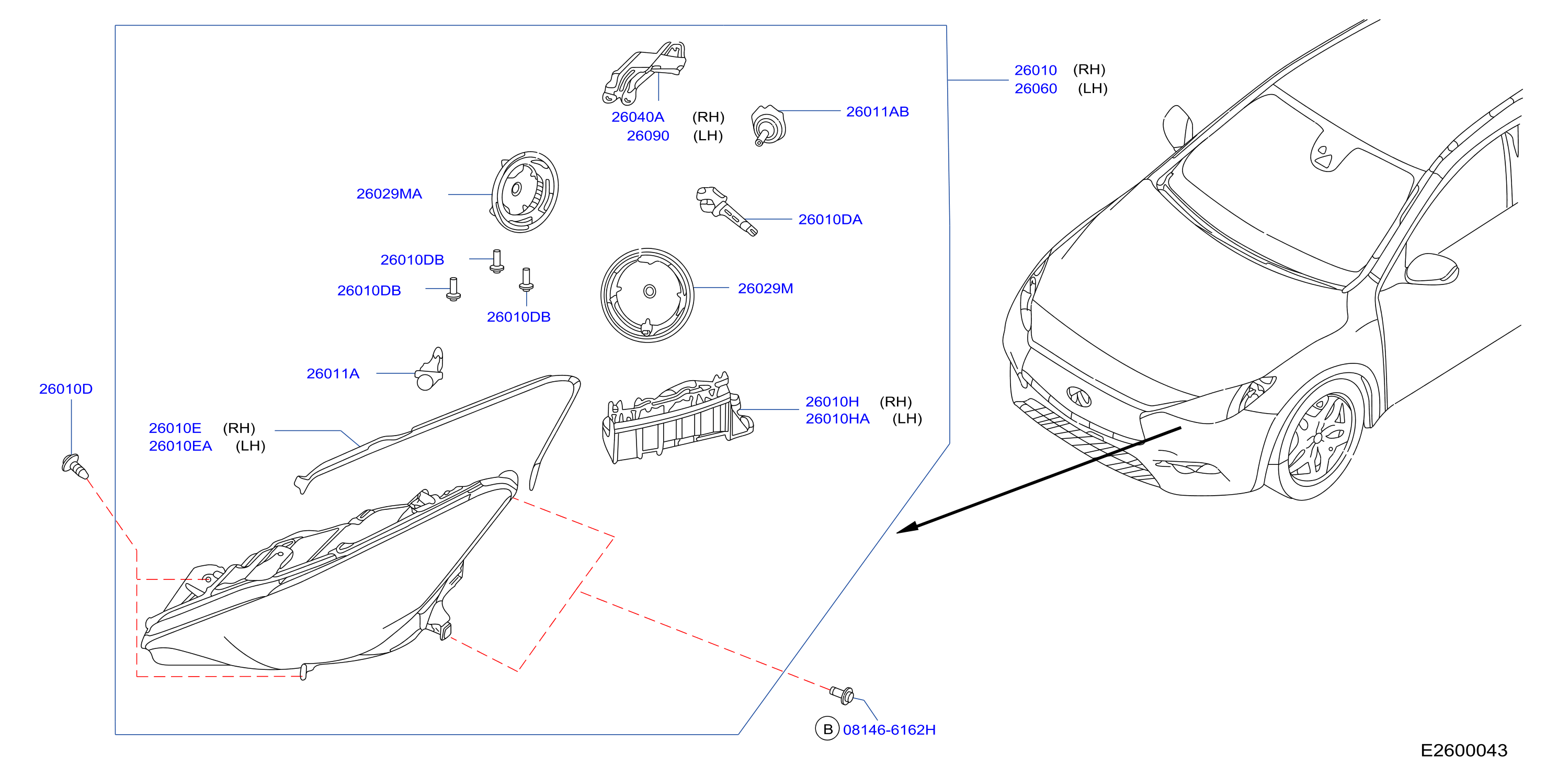 Diagram HEADLAMP for your 2009 INFINITI G37X   