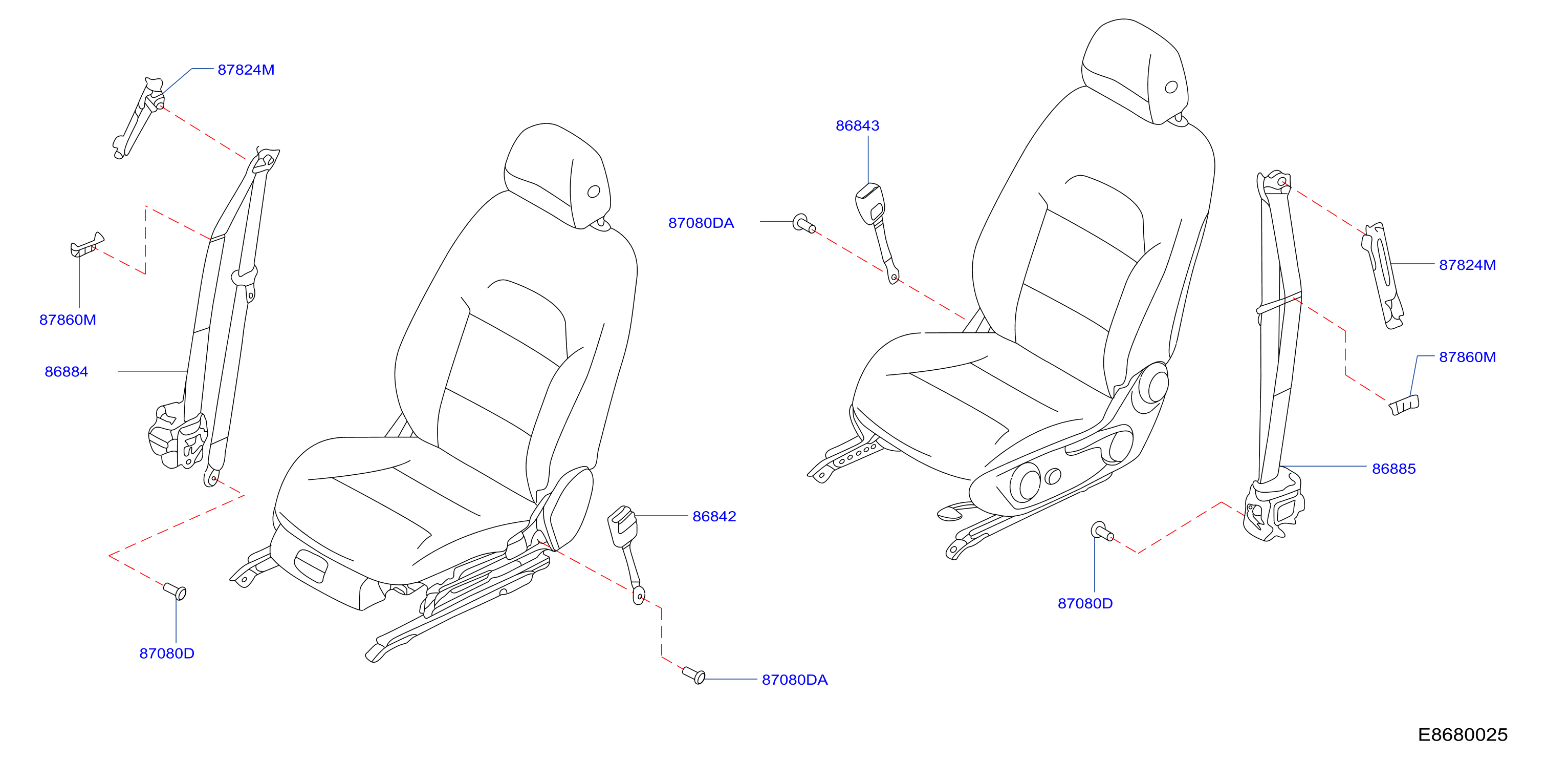 Diagram FRONT SEAT BELT for your 2008 INFINITI QX50   