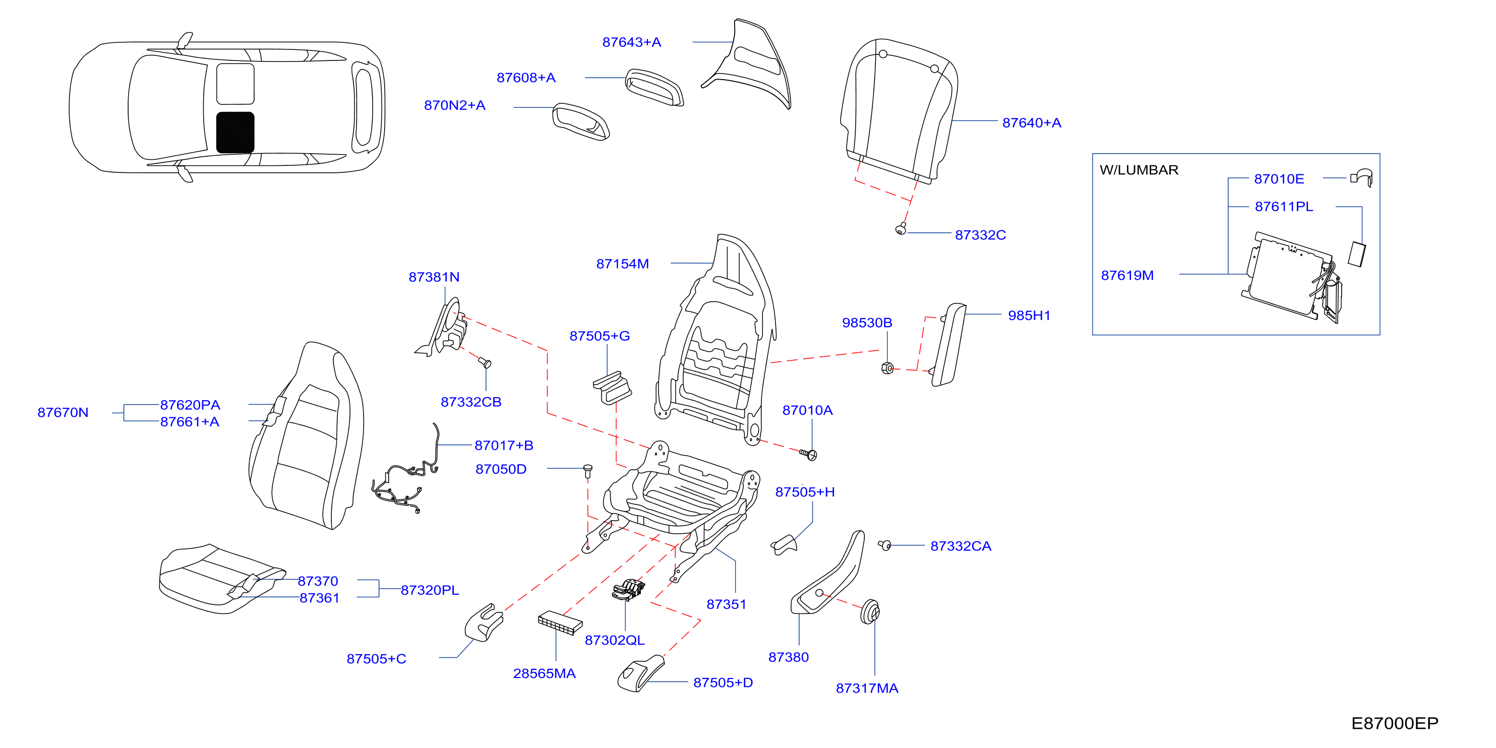 Diagram ASIENTO DELANTERO for your 2016 INFINITI M56   