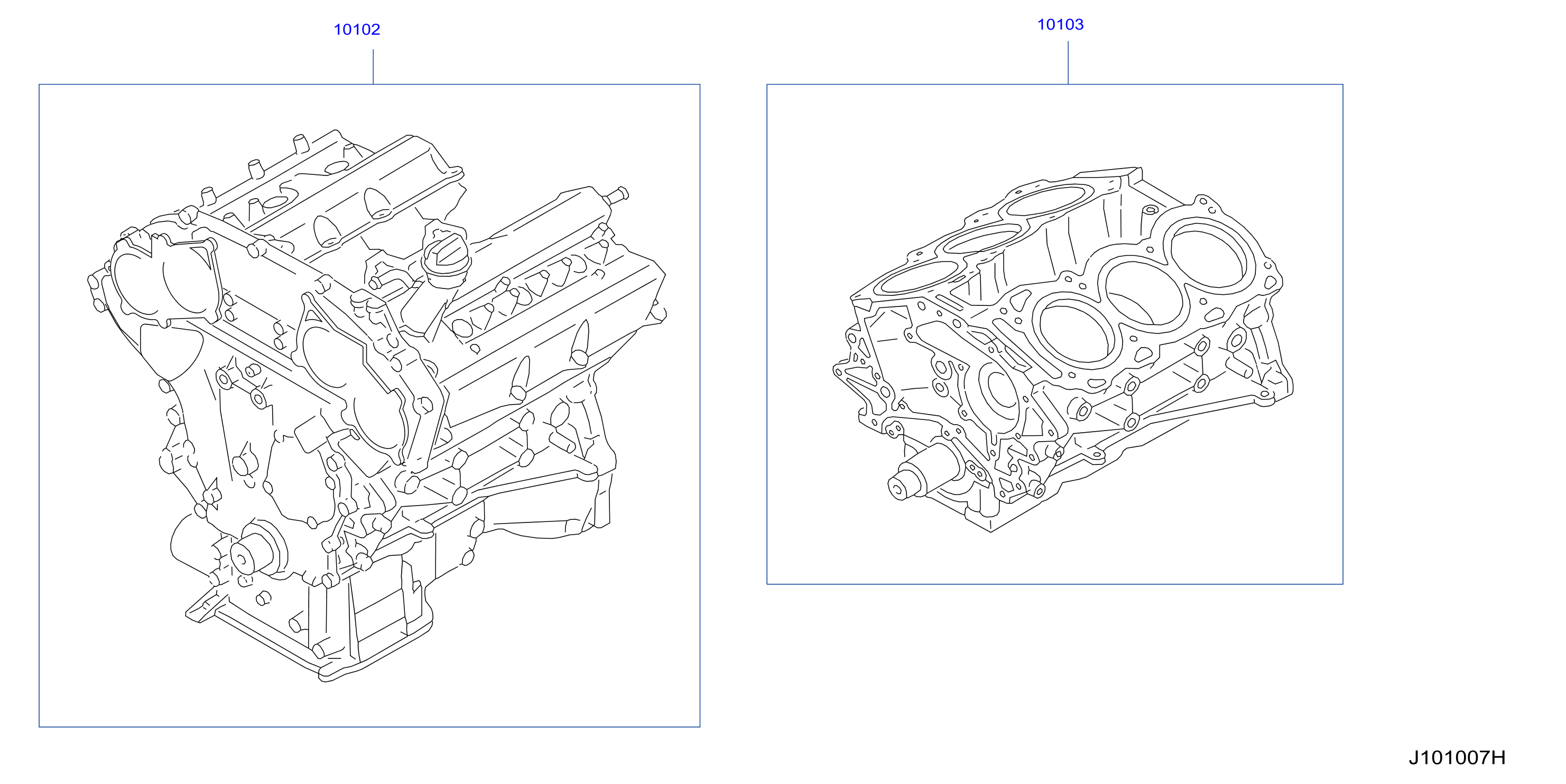 Diagram MOTOR DESNUDO Y CORTO for your INFINITI