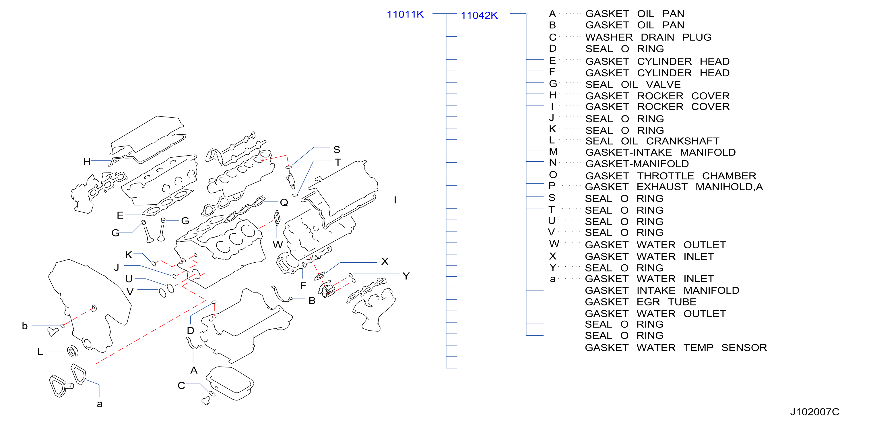 Diagram ENGINE GASKET KIT for your 2004 INFINITI G35   