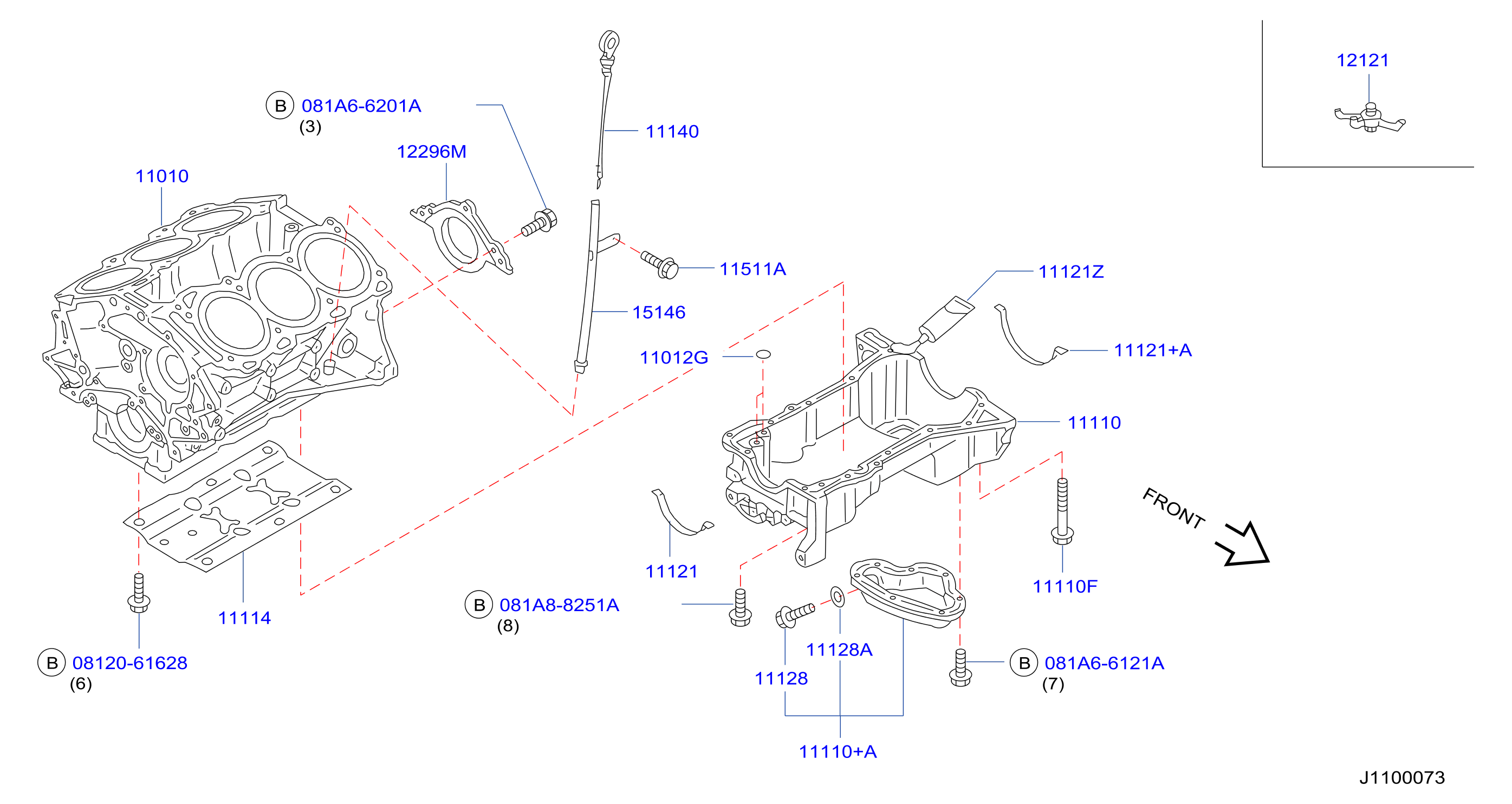 Diagram BLOQUE DE CILINDROS Y COLECTOR DE ACEITE for your 2014 Nissan NV2500   