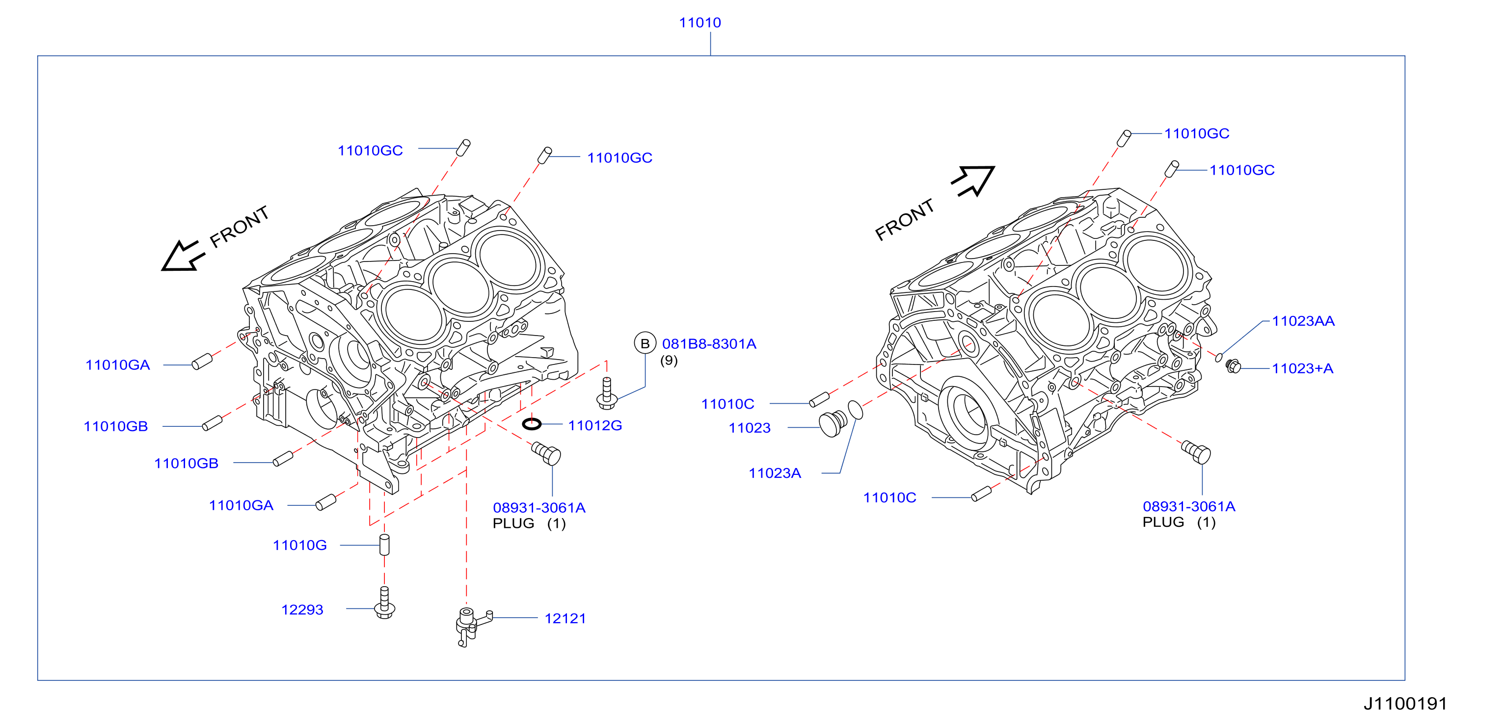 Diagram BLOQUE DE CILINDROS Y COLECTOR DE ACEITE for your 2015 INFINITI M56 PREMIUM 3.7L V6 AT 4WD 
