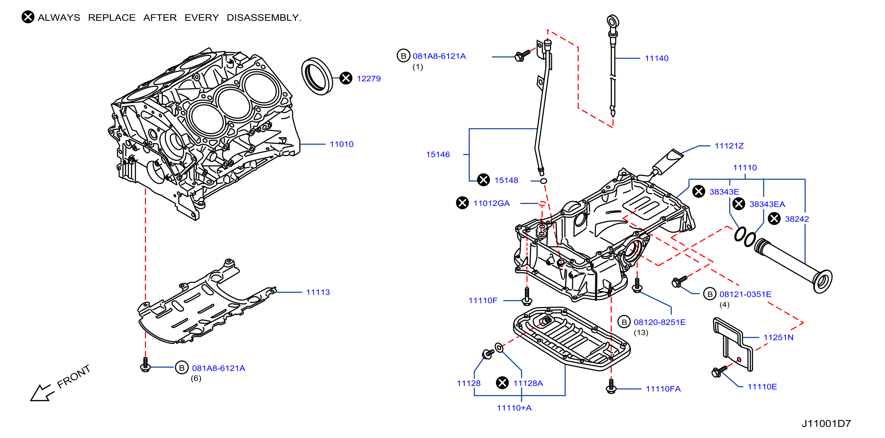 Diagram BLOQUE DE CILINDROS Y COLECTOR DE ACEITE for your 2015 INFINITI M56 PREMIUM 3.7L V6 AT 4WD 