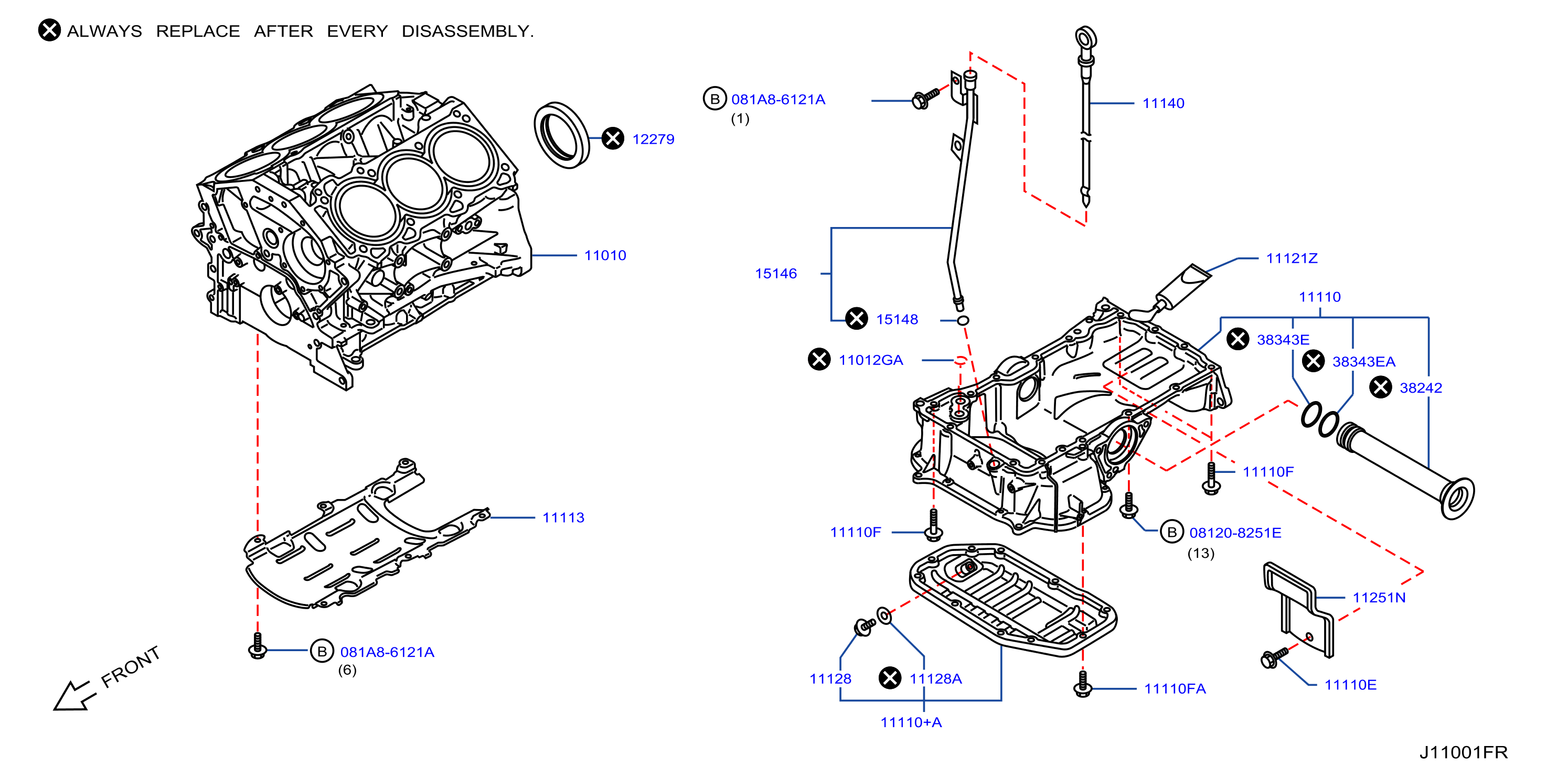 Diagram BLOQUE DE CILINDROS Y COLECTOR DE ACEITE for your 2015 INFINITI M56 PREMIUM 3.7L V6 AT 4WD 
