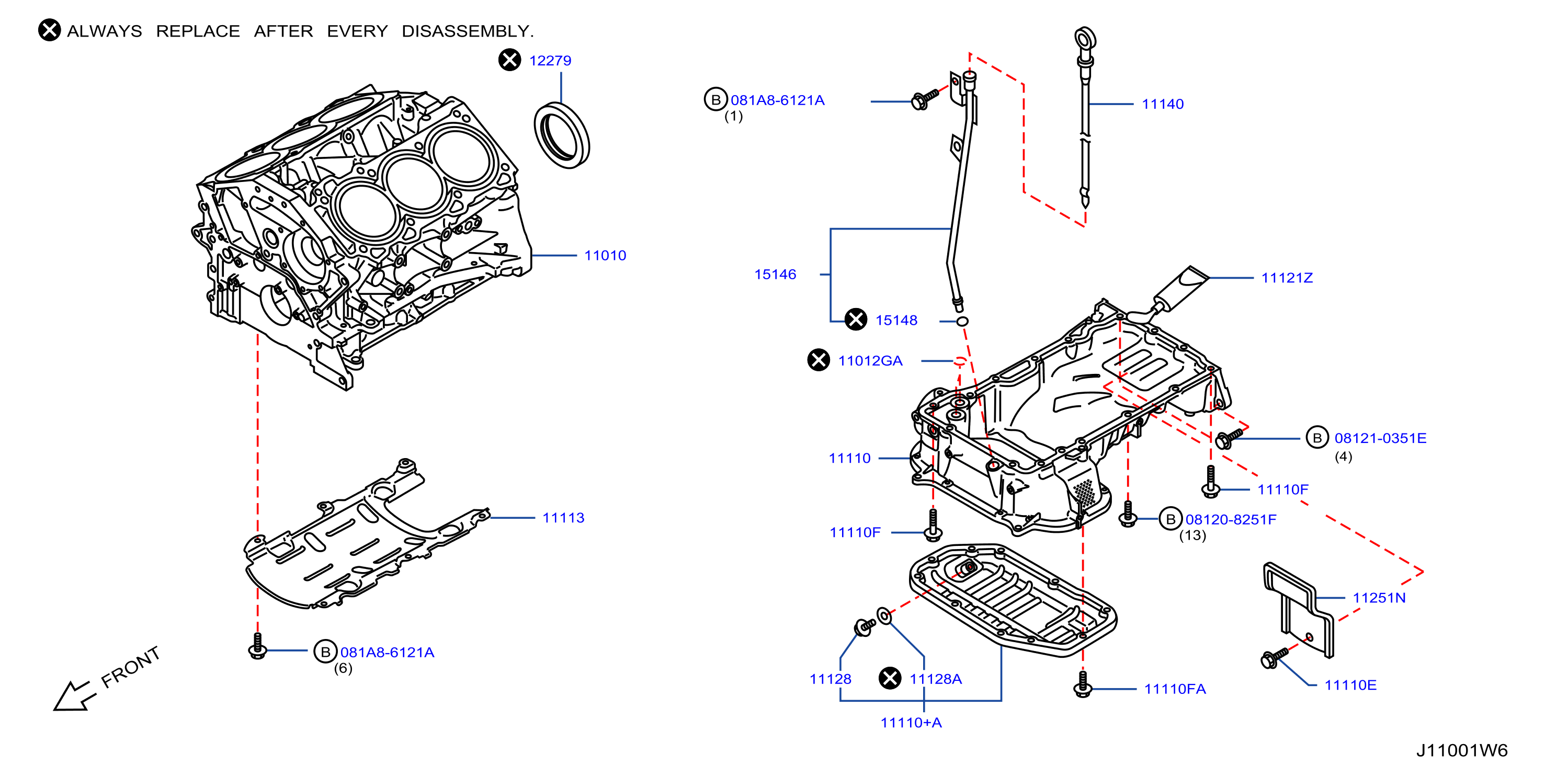 Diagram BLOQUE DE CILINDROS Y COLECTOR DE ACEITE for your 2015 INFINITI M56 PREMIUM 3.7L V6 AT 4WD 