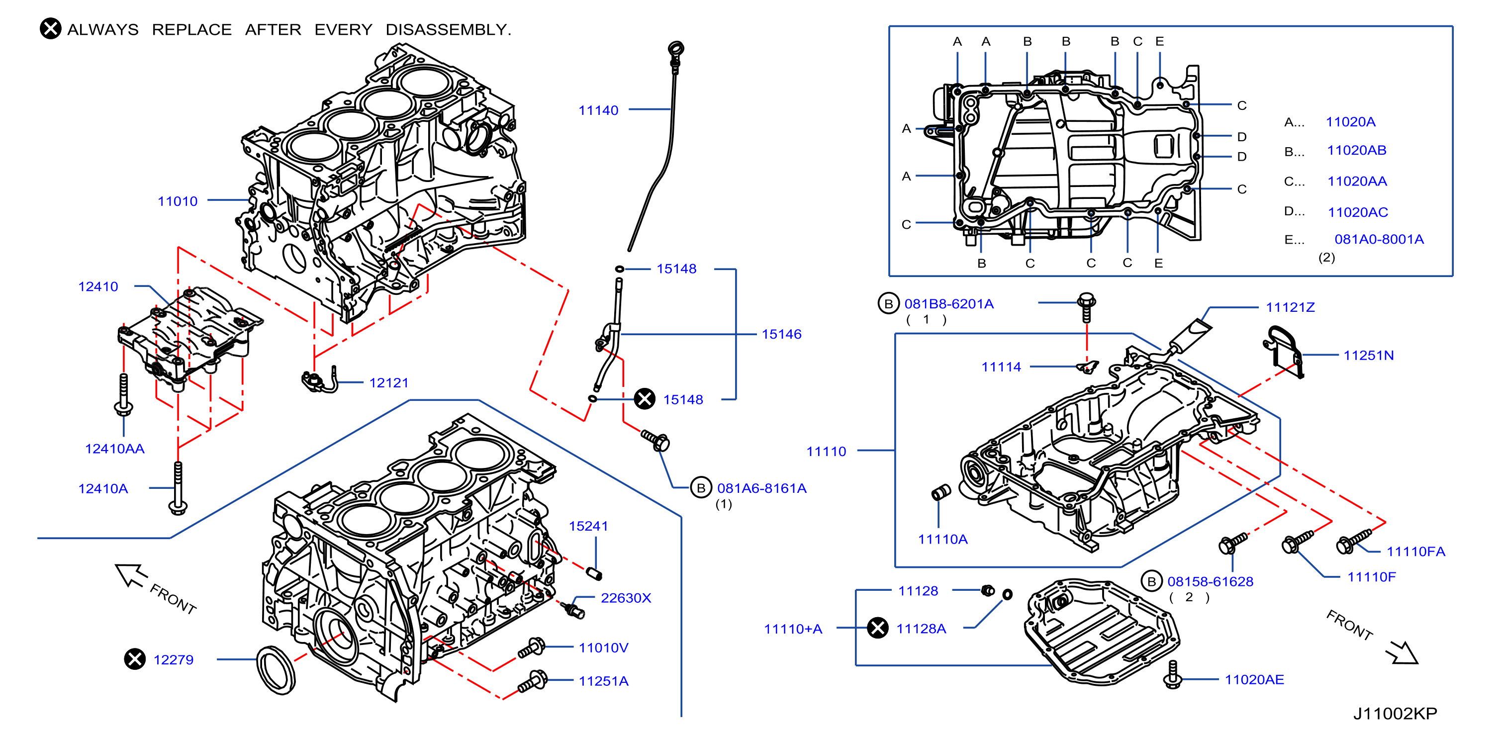 Diagram CYLINDER BLOCK & OIL PAN for your Nissan