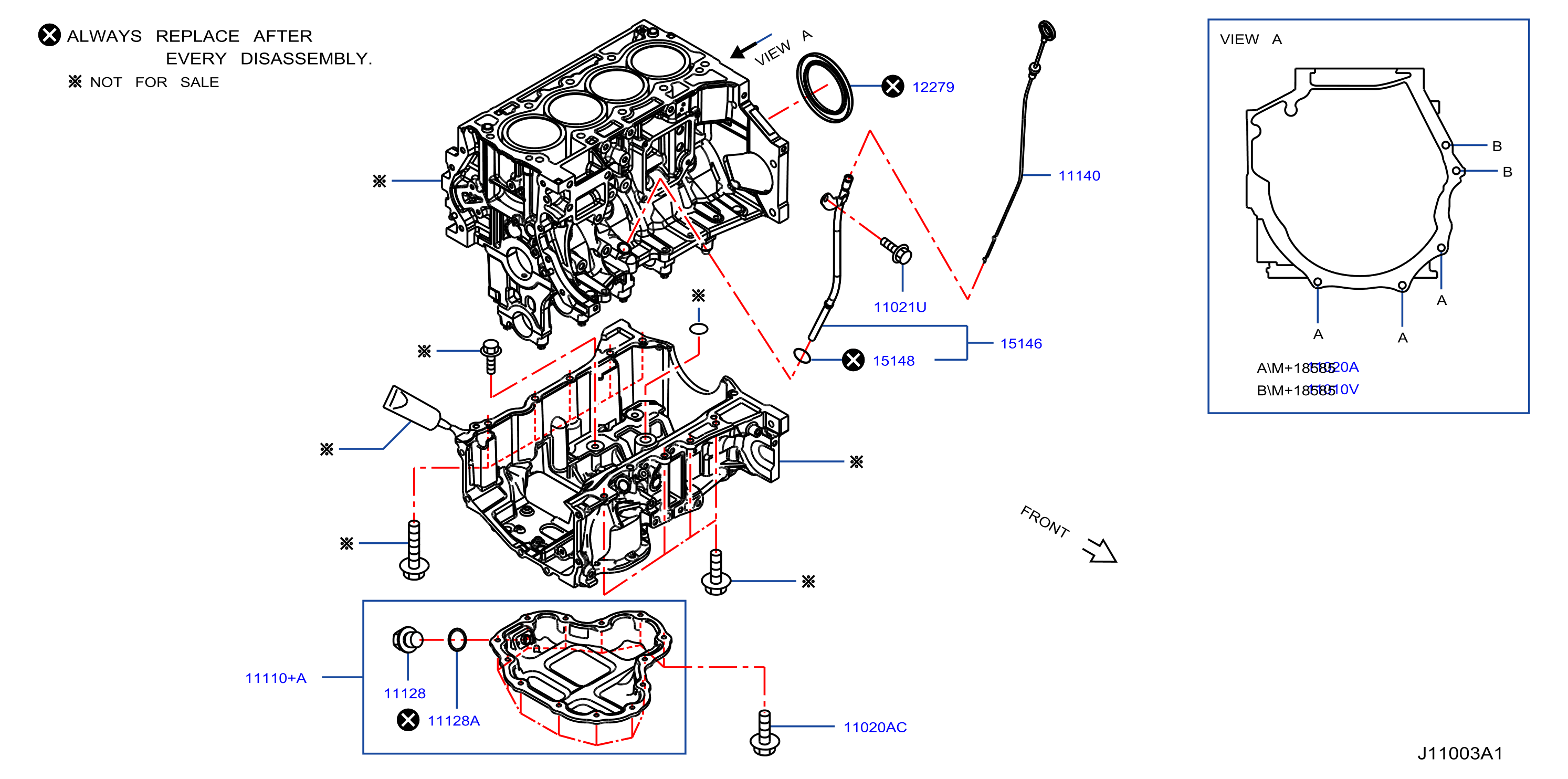 Diagram BLOQUE DE CILINDROS Y COLECTOR DE ACEITE for your 2017 INFINITI JX35 MID  