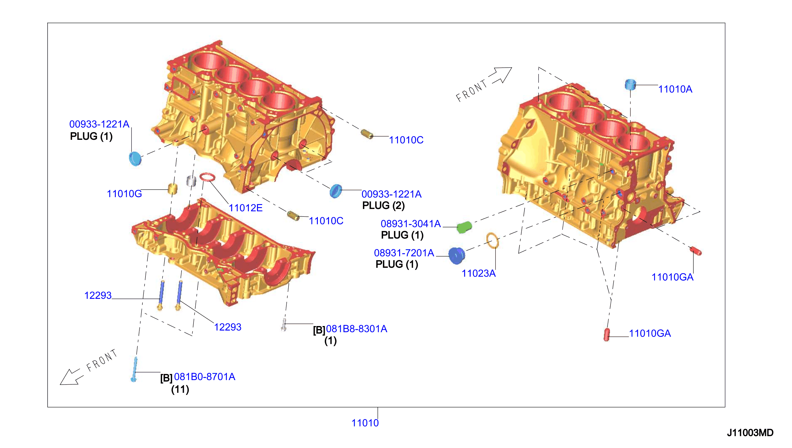 Diagram CYLINDER BLOCK & OIL PAN for your Nissan