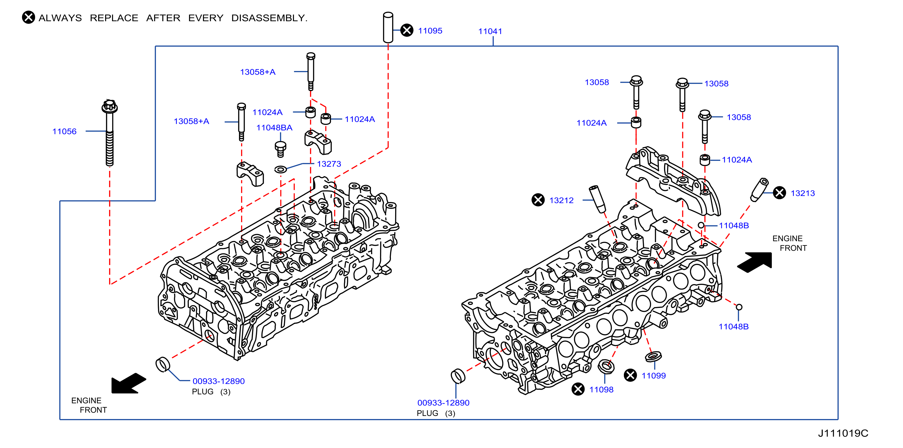 Diagram CYLINDER HEAD & ROCKER COVER for your 2010 Nissan Rogue   