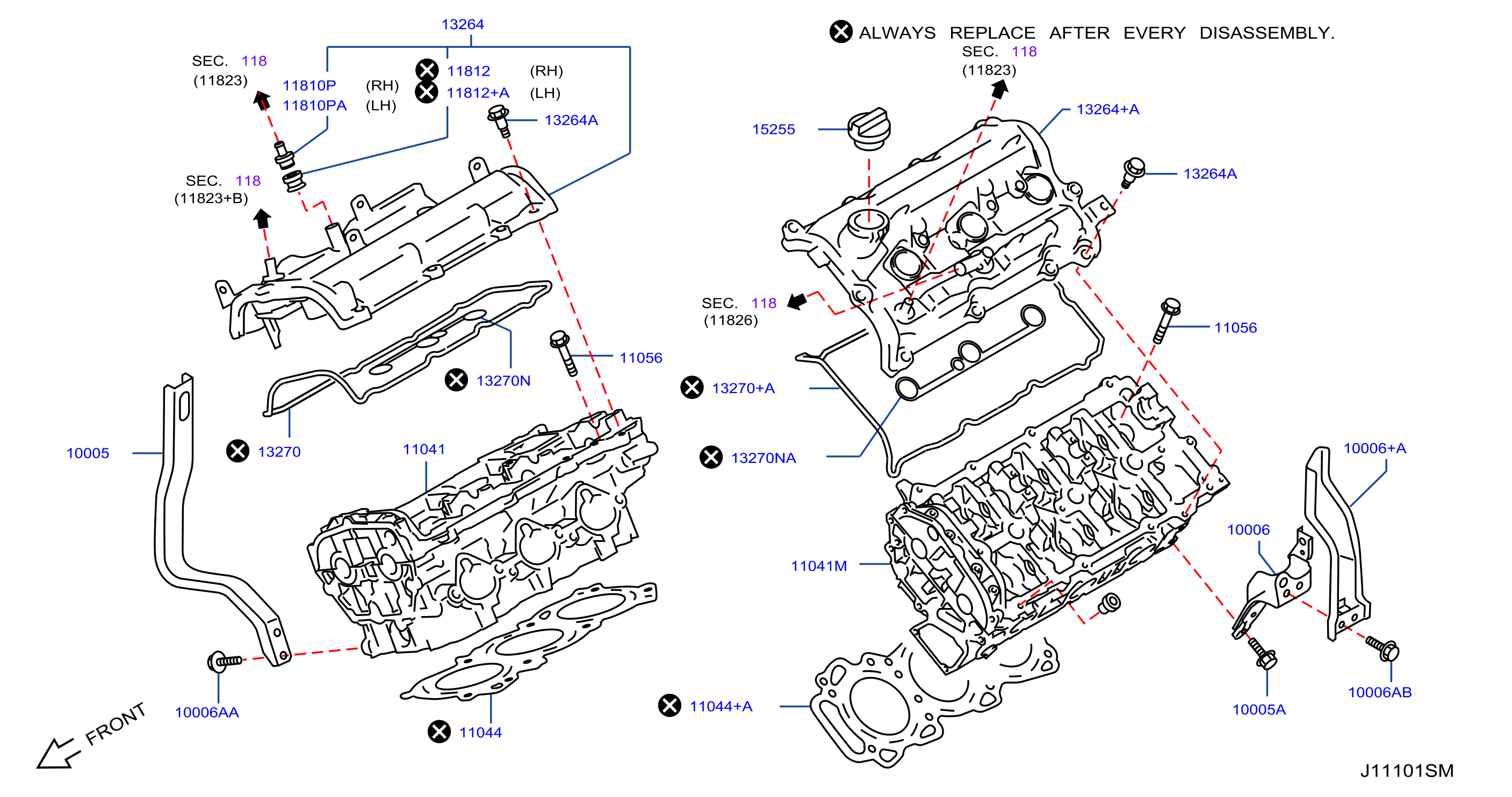 Diagram CYLINDER HEAD & ROCKER COVER for your 2019 INFINITI M37  SPORT TECHNOLOGY 