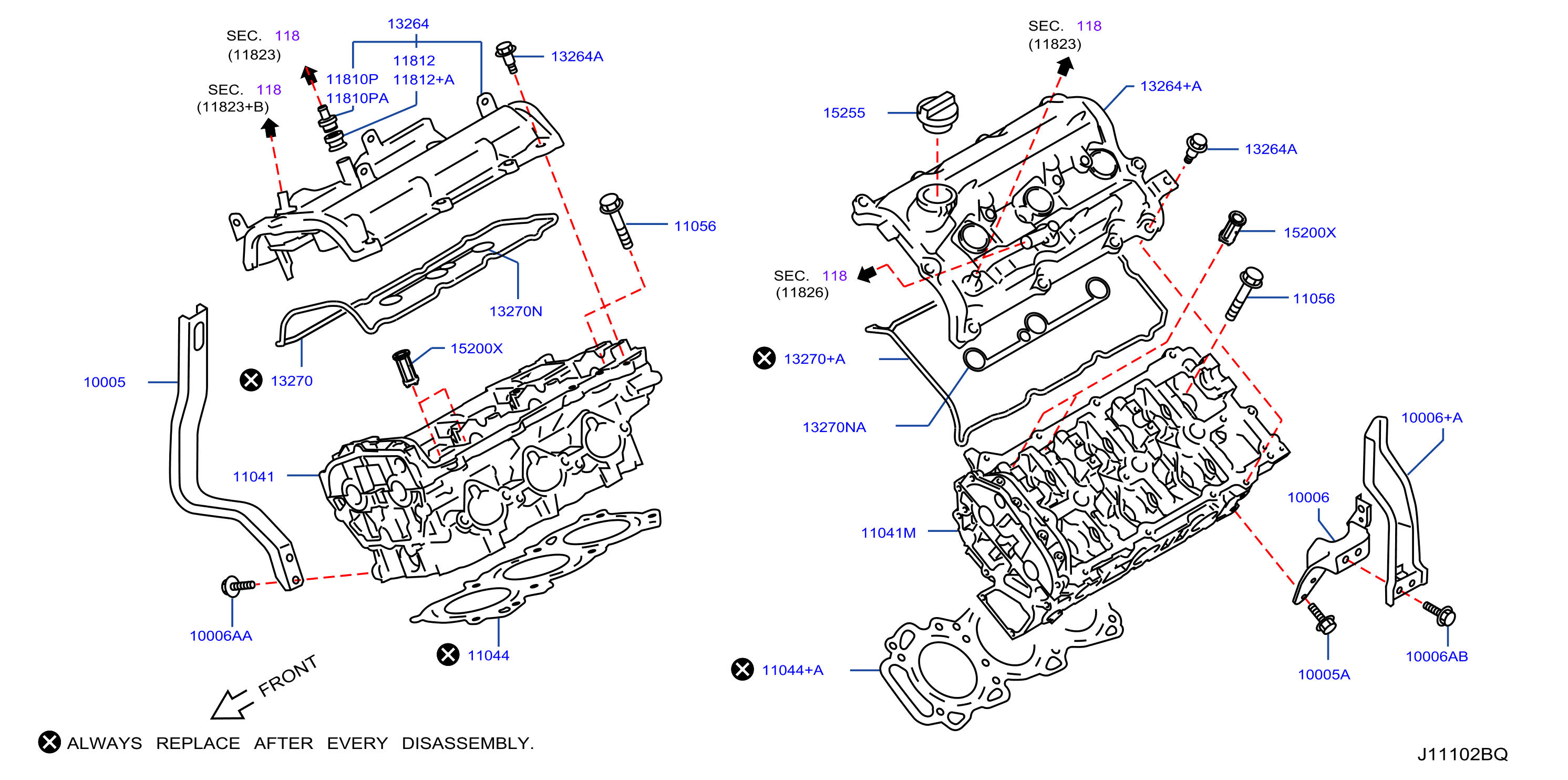 Diagram CYLINDER HEAD & ROCKER COVER for your 2009 INFINITI Q60   
