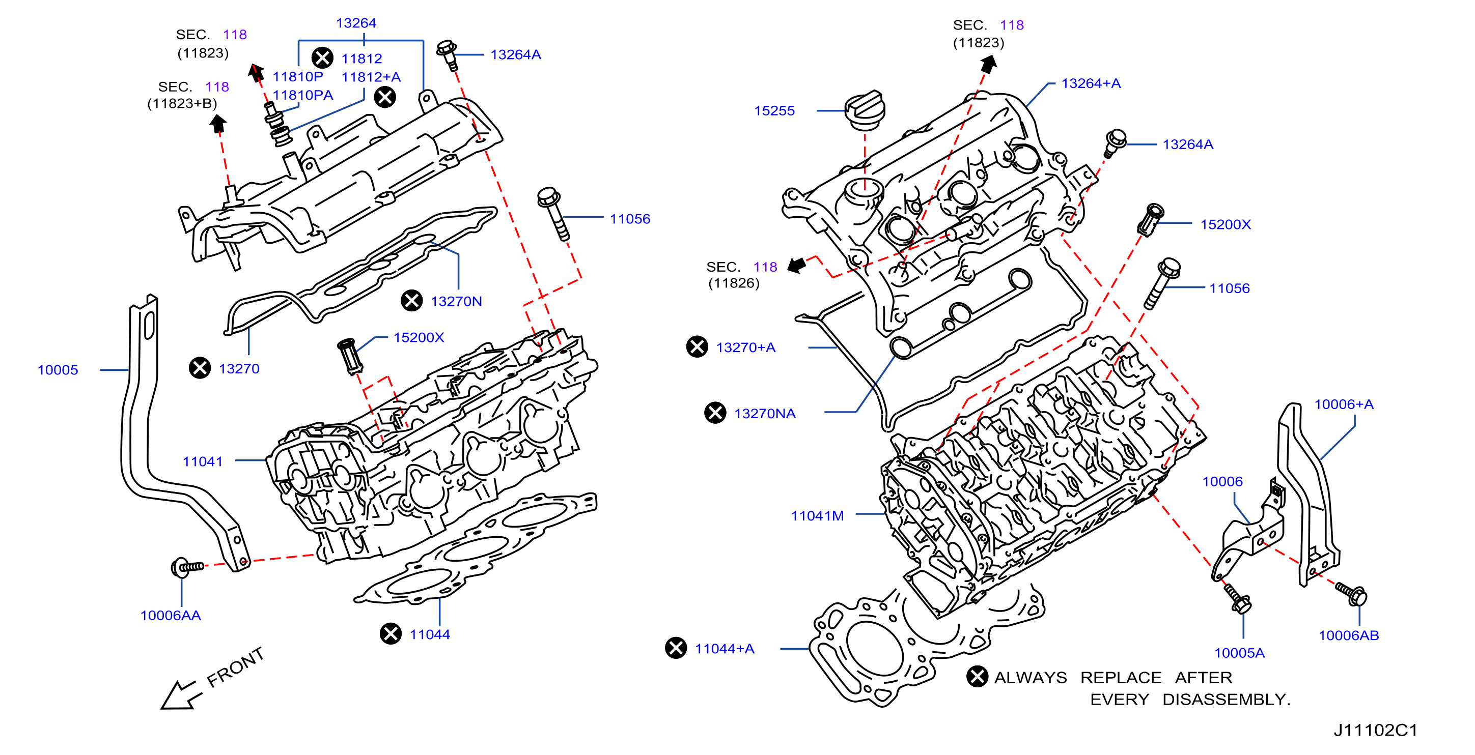 Diagram CYLINDER HEAD & ROCKER COVER for your 2012 INFINITI FX50   