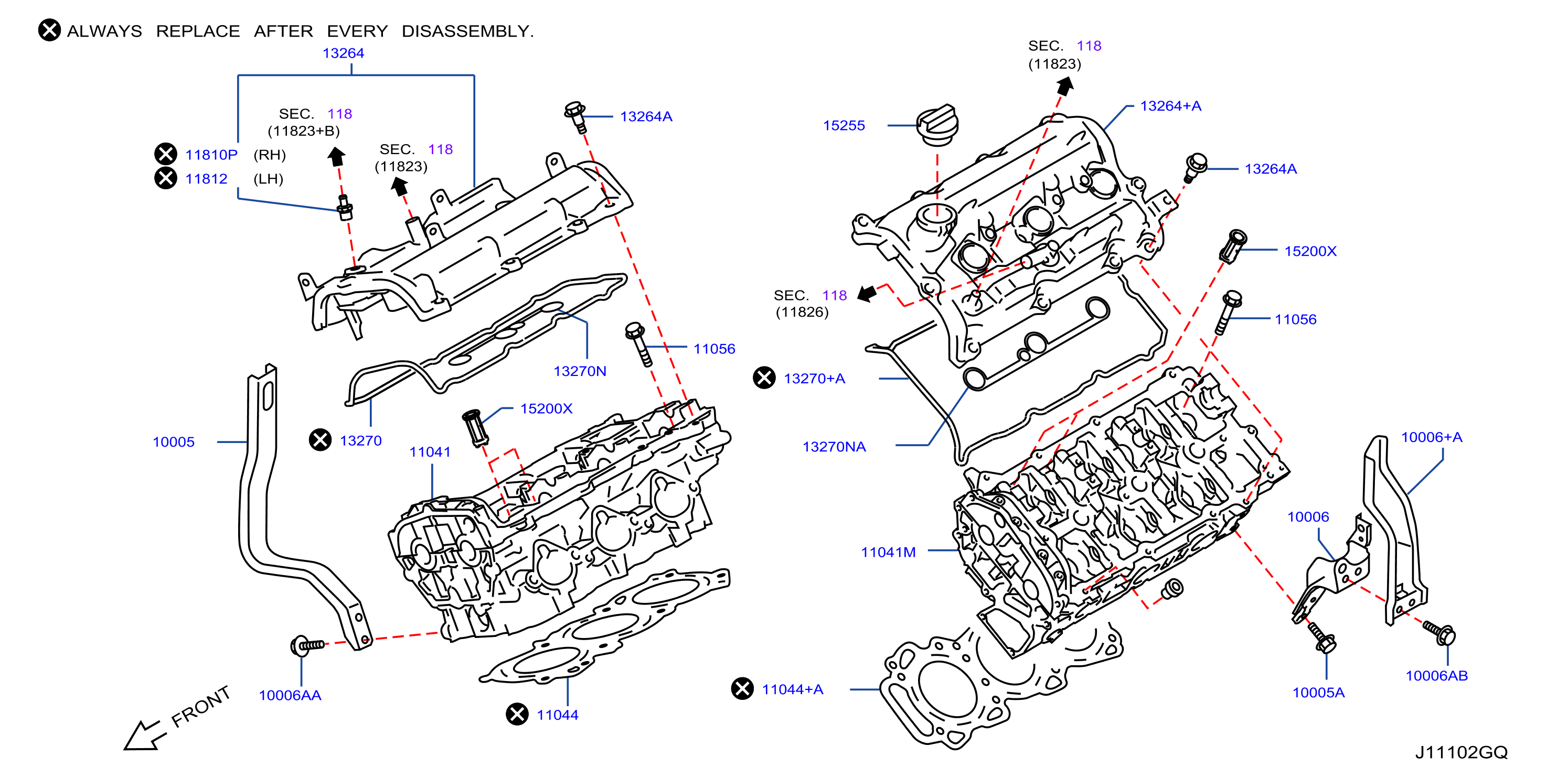Diagram CYLINDER HEAD & ROCKER COVER for your INFINITI Q50  