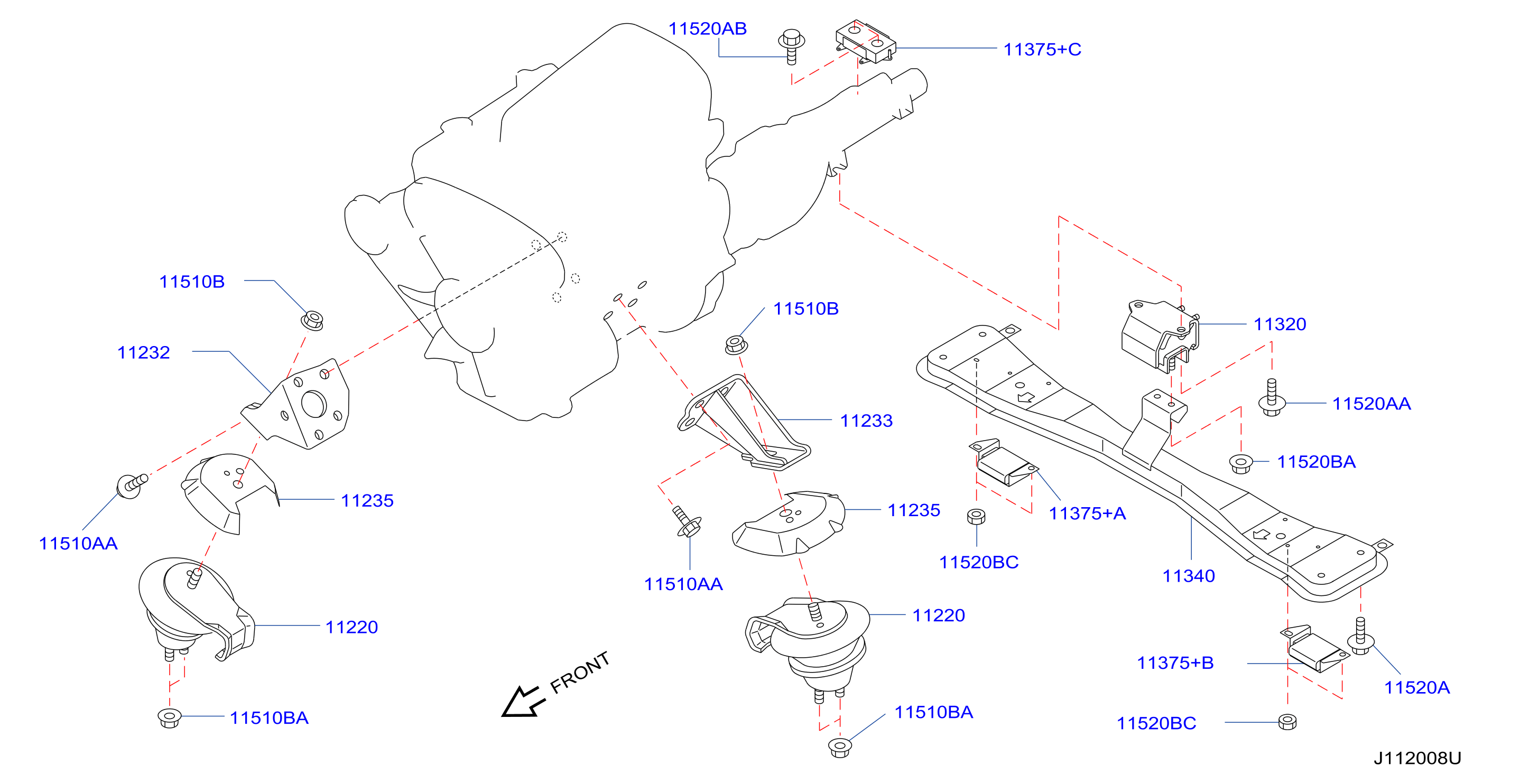 Diagram ENGINE & TRANSMISSION     MOUNTING for your 2022 Nissan Altima   