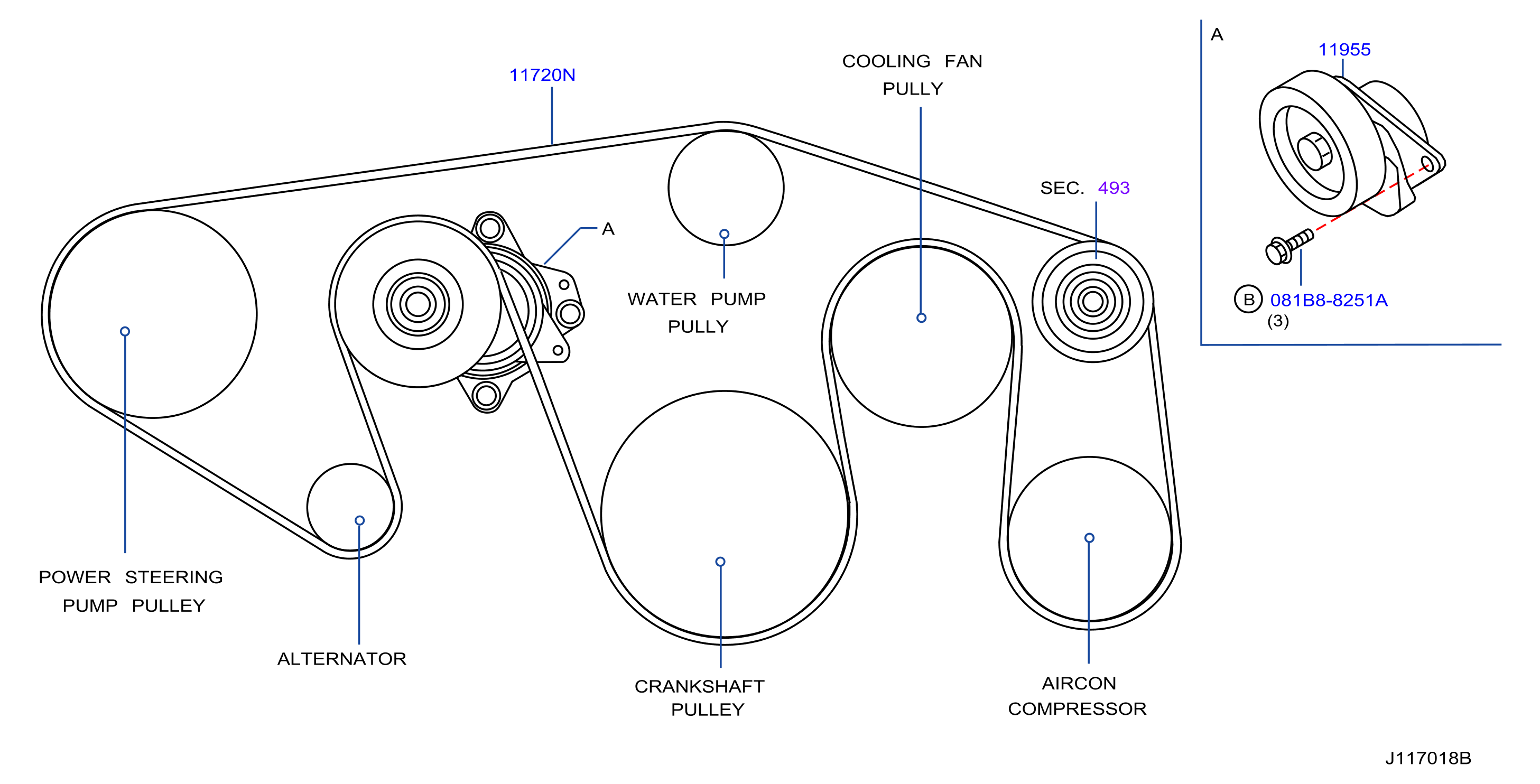 11720 1LA0B Serpentine Belt Genuine Nissan Part