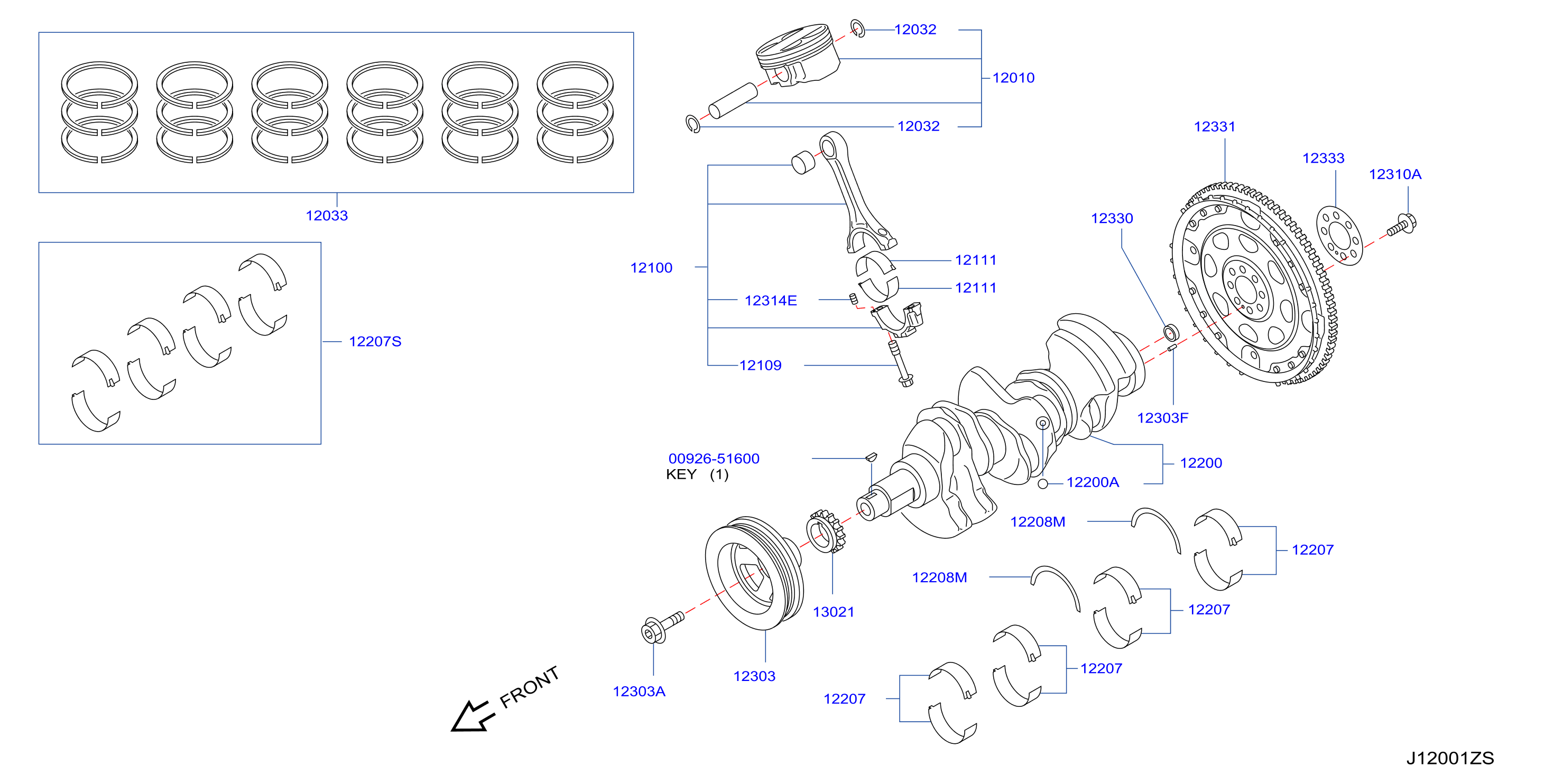 Diagram PISTON, CIGUEÑAL Y VOLANTE MOT for your INFINITI