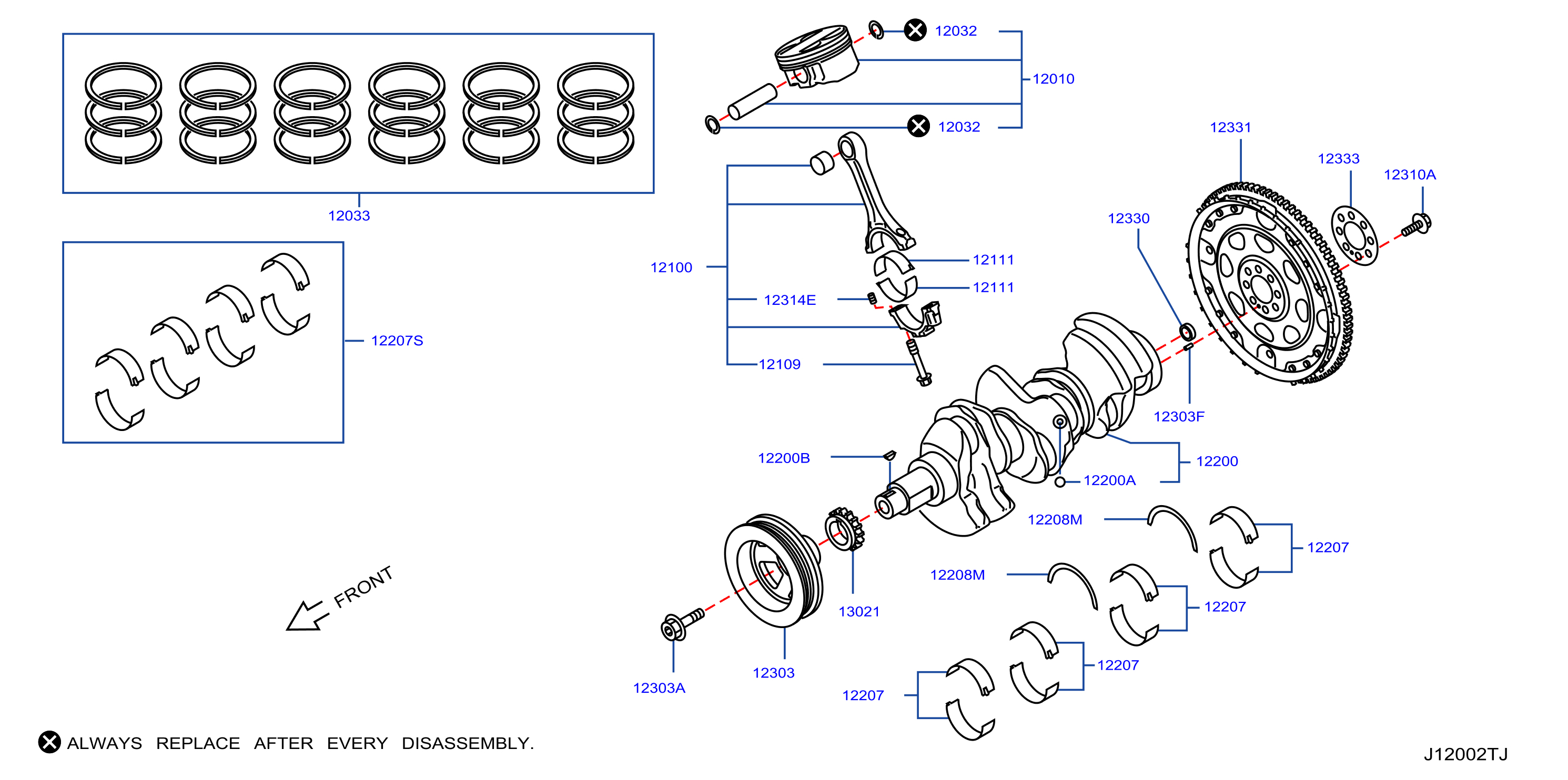 Diagram PISTON, CIGUEÑAL Y VOLANTE MOT for your INFINITI