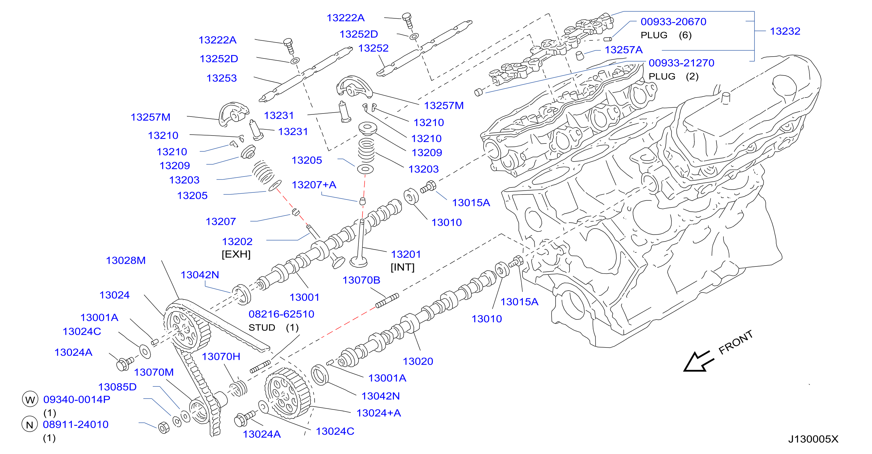 Diagram CAMSHAFT & VALVE MECHANISM for your 1997 Nissan Pathfinder   