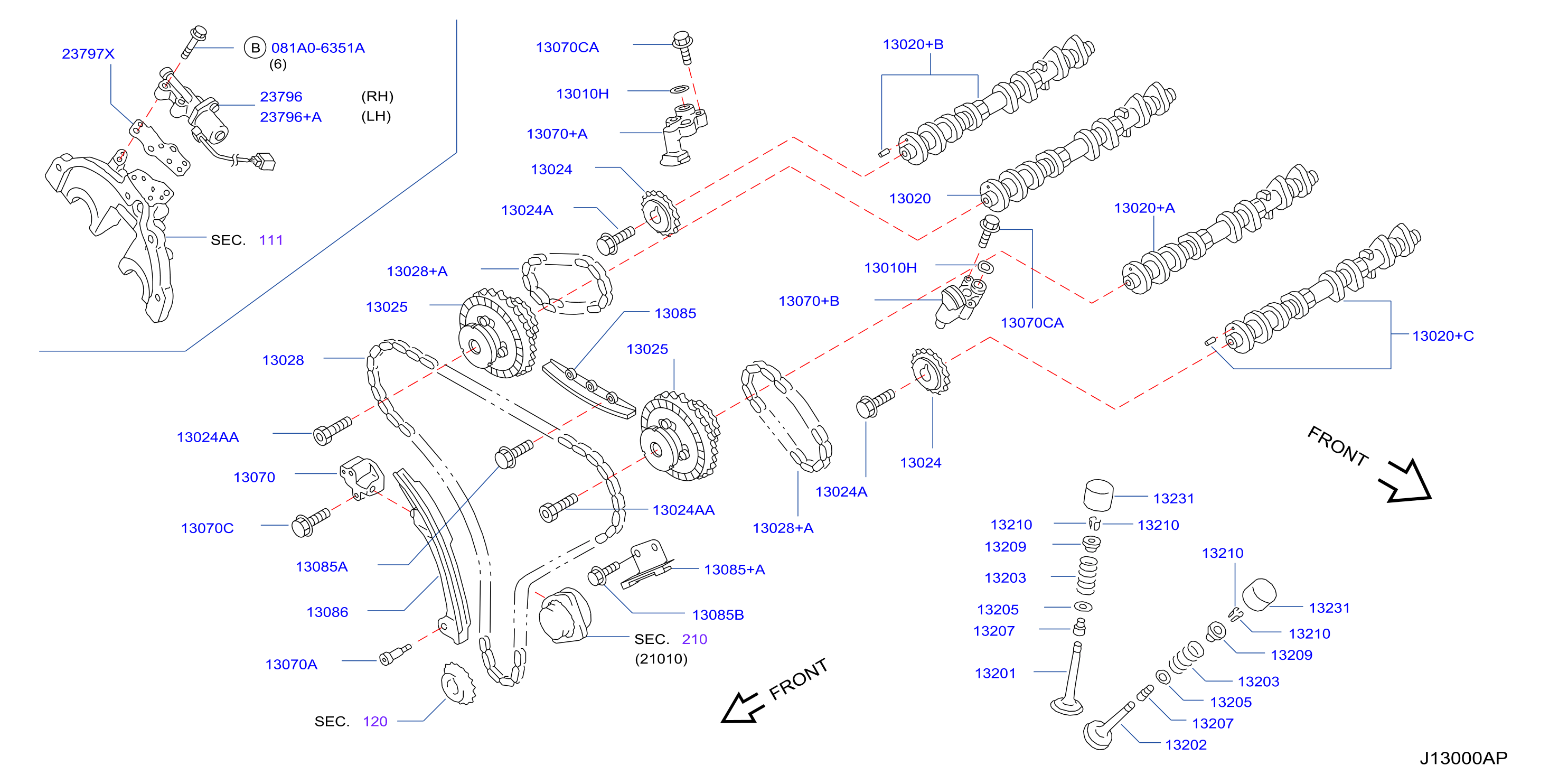 Diagram ÁLBOL DE LEVAS Y MECANISMO DE VÁLVULAS for your INFINITI