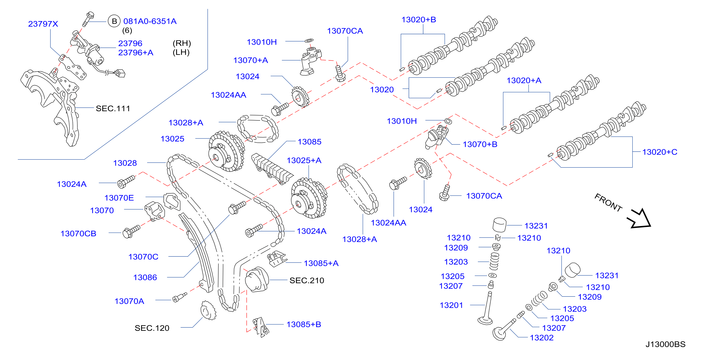 Diagram CAMSHAFT & VALVE MECHANISM for your 2010 INFINITI G37X   