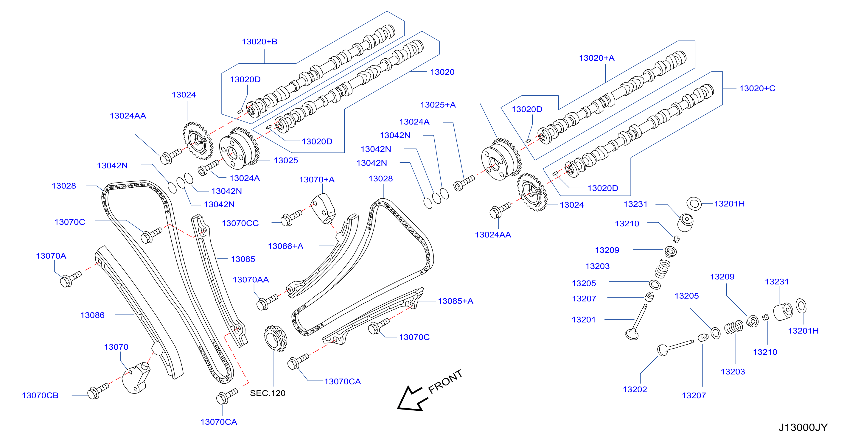 Diagram CAMSHAFT & VALVE MECHANISM for your 2009 INFINITI M45   