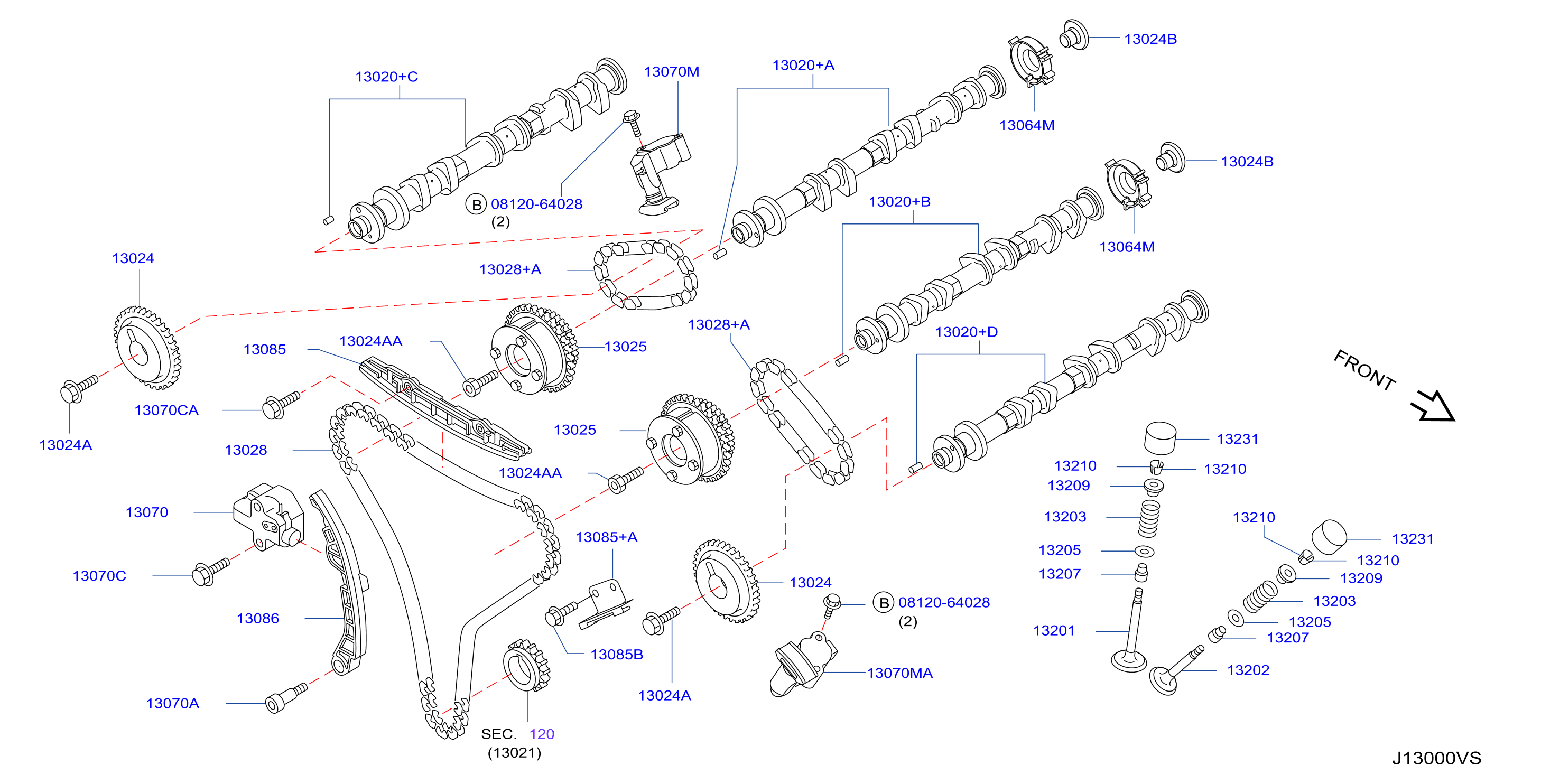 Diagram CAMSHAFT & VALVE MECHANISM for your 2017 Nissan Armada   