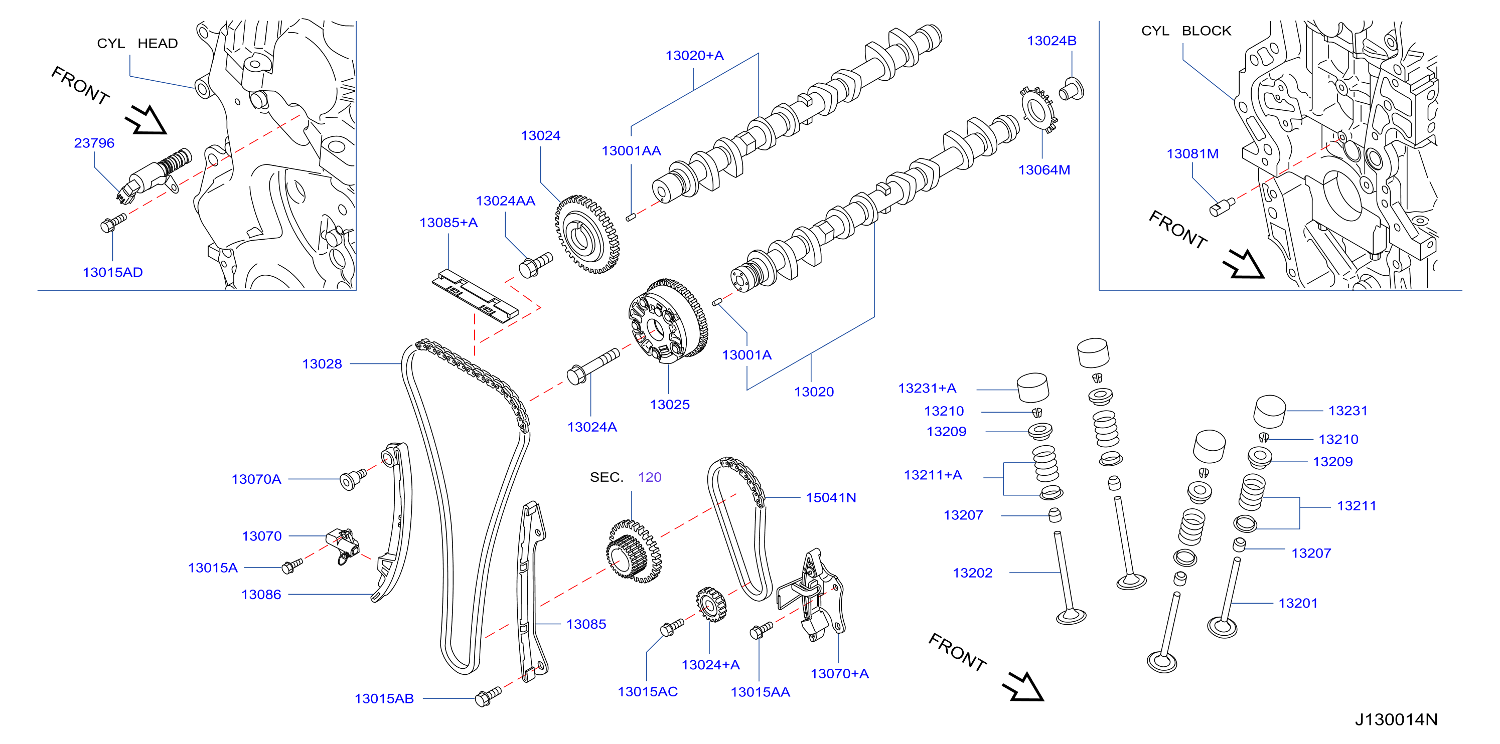 Diagram CAMSHAFT & VALVE MECHANISM for your Nissan NV1500  