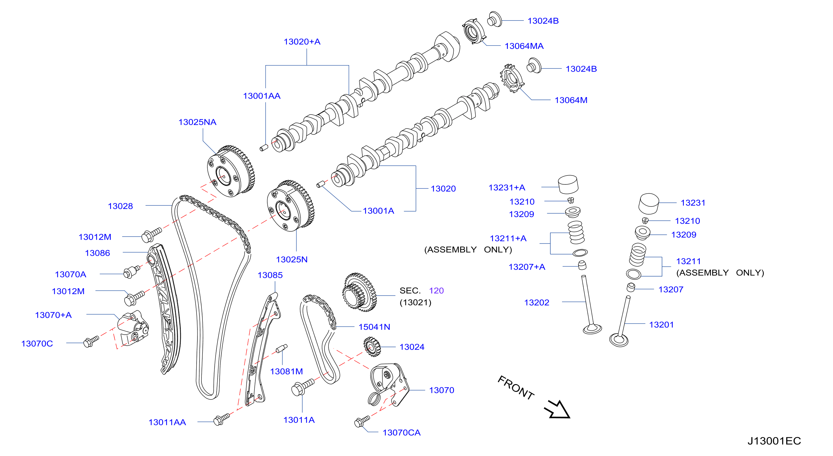 Diagram ÁLBOL DE LEVAS Y MECANISMO DE VÁLVULAS for your Nissan Pathfinder  