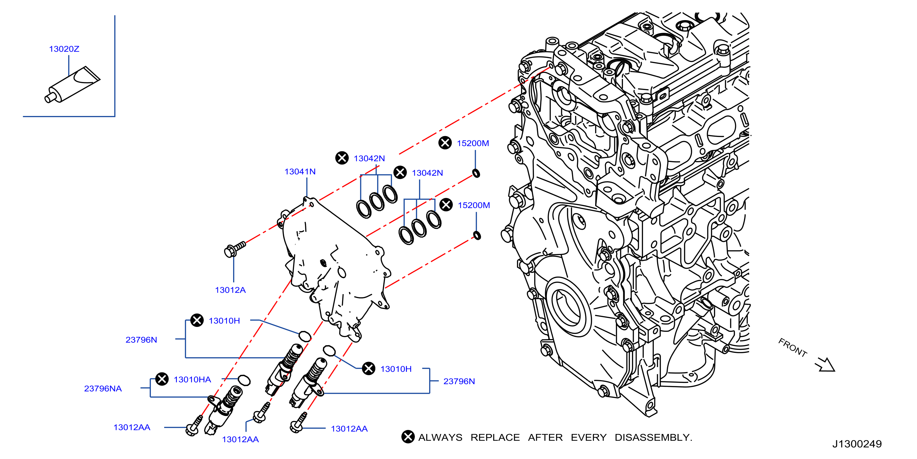 Diagram ÁLBOL DE LEVAS Y MECANISMO DE VÁLVULAS for your Nissan Pathfinder  