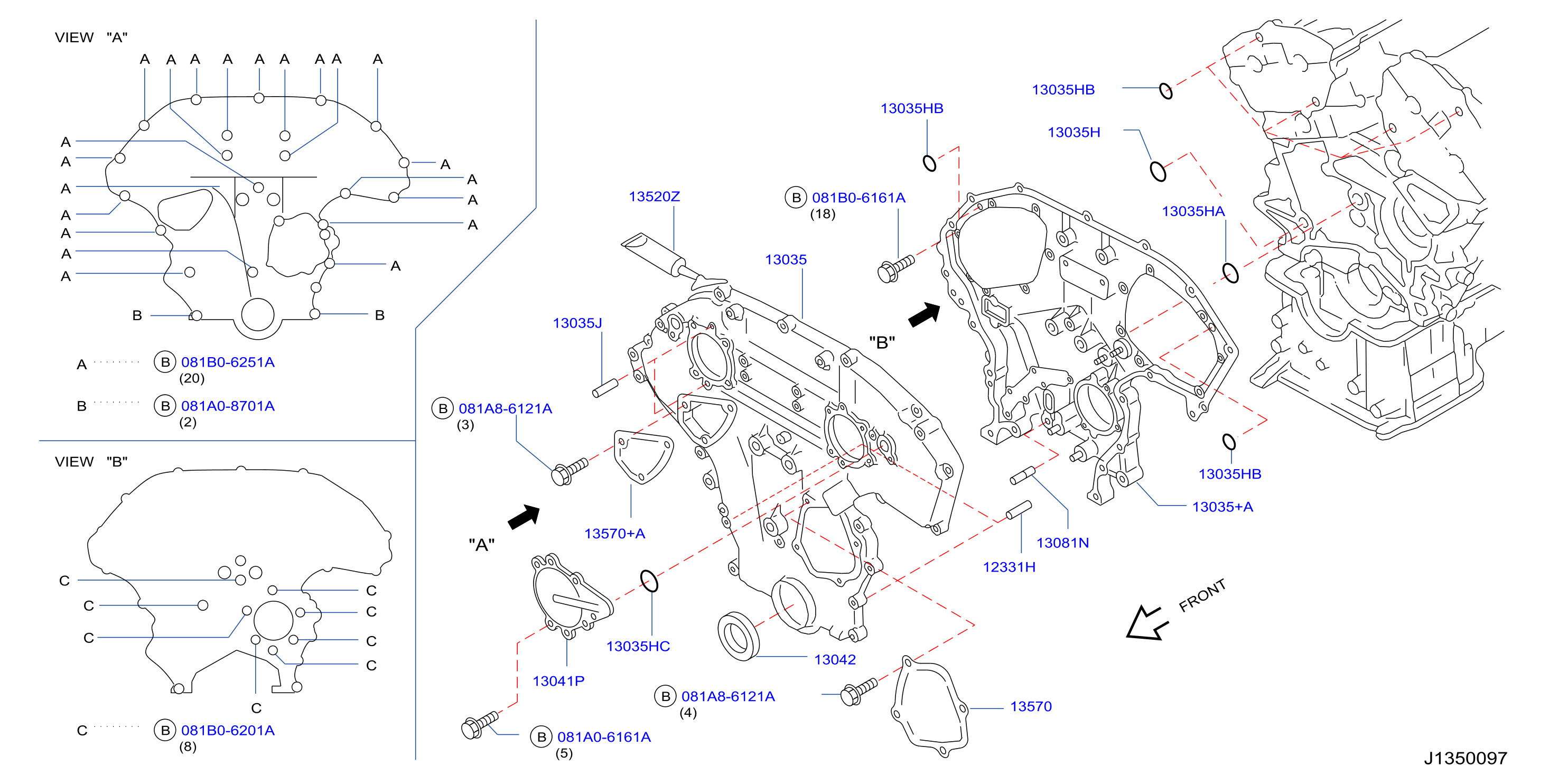 Diagram CUBIERTA DEL, BOMBA VACÍO Y FIJACIÓN for your 2016 INFINITI Q70 PREMITEC  