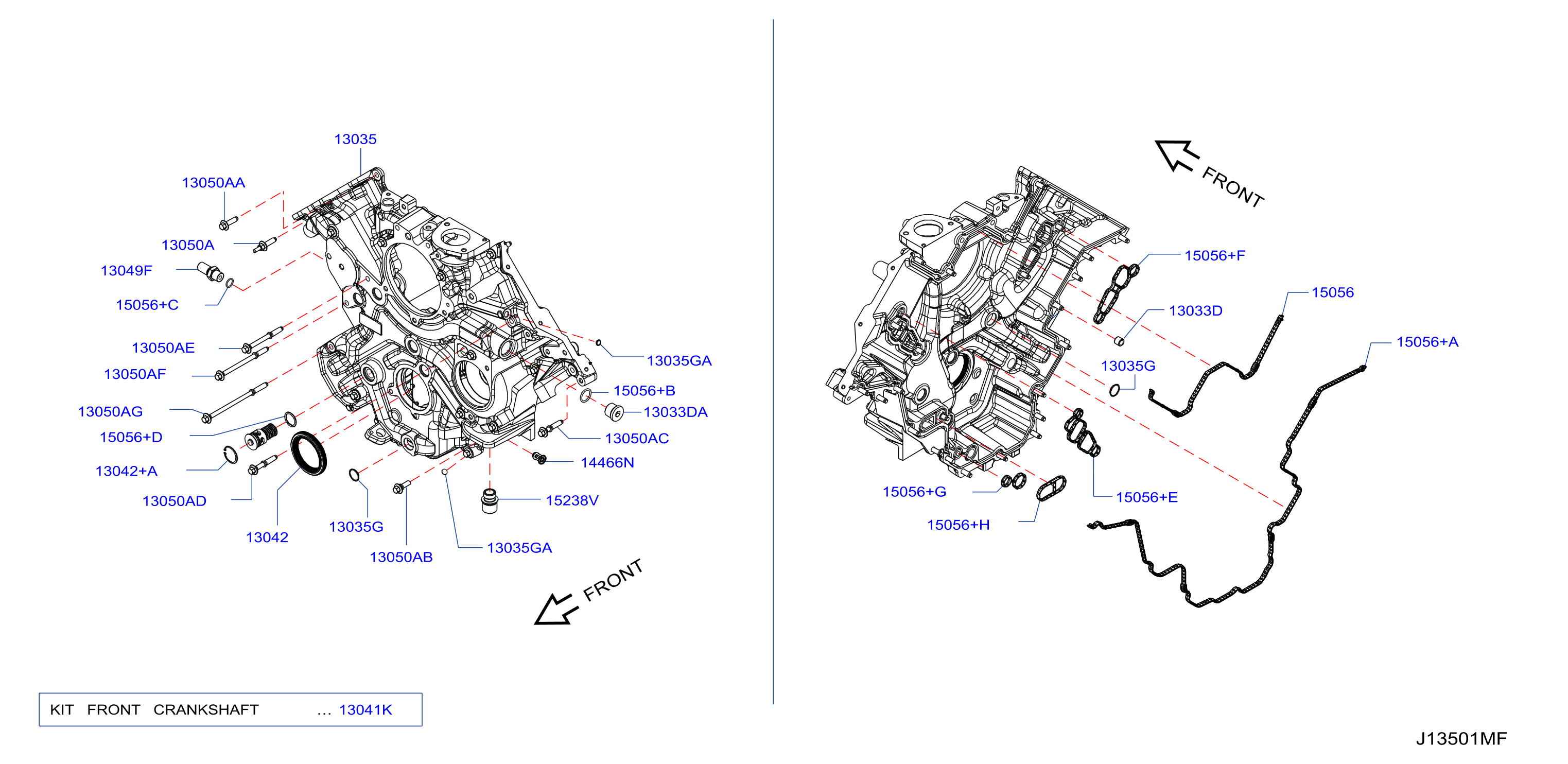 Diagram CUBIERTA DEL, BOMBA VACÍO Y FIJACIÓN for your Nissan
