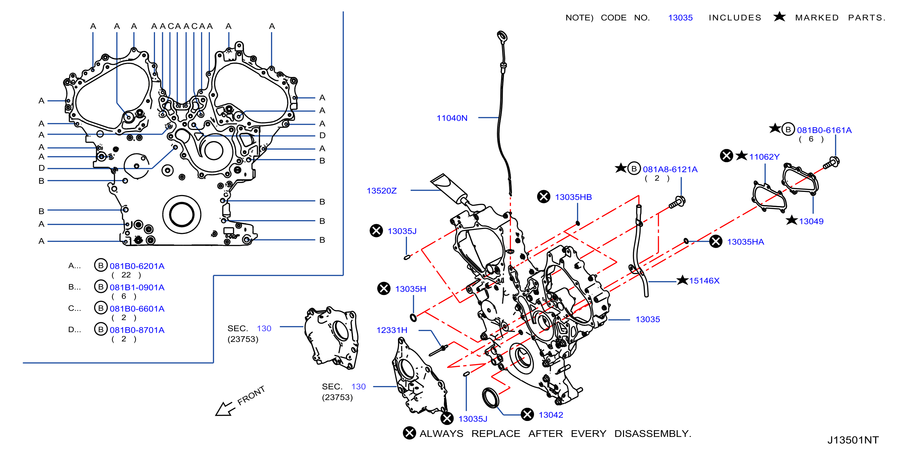 Diagram CUBIERTA DEL, BOMBA VACÍO Y FIJACIÓN for your 2016 INFINITI Q70 PREMITEC  