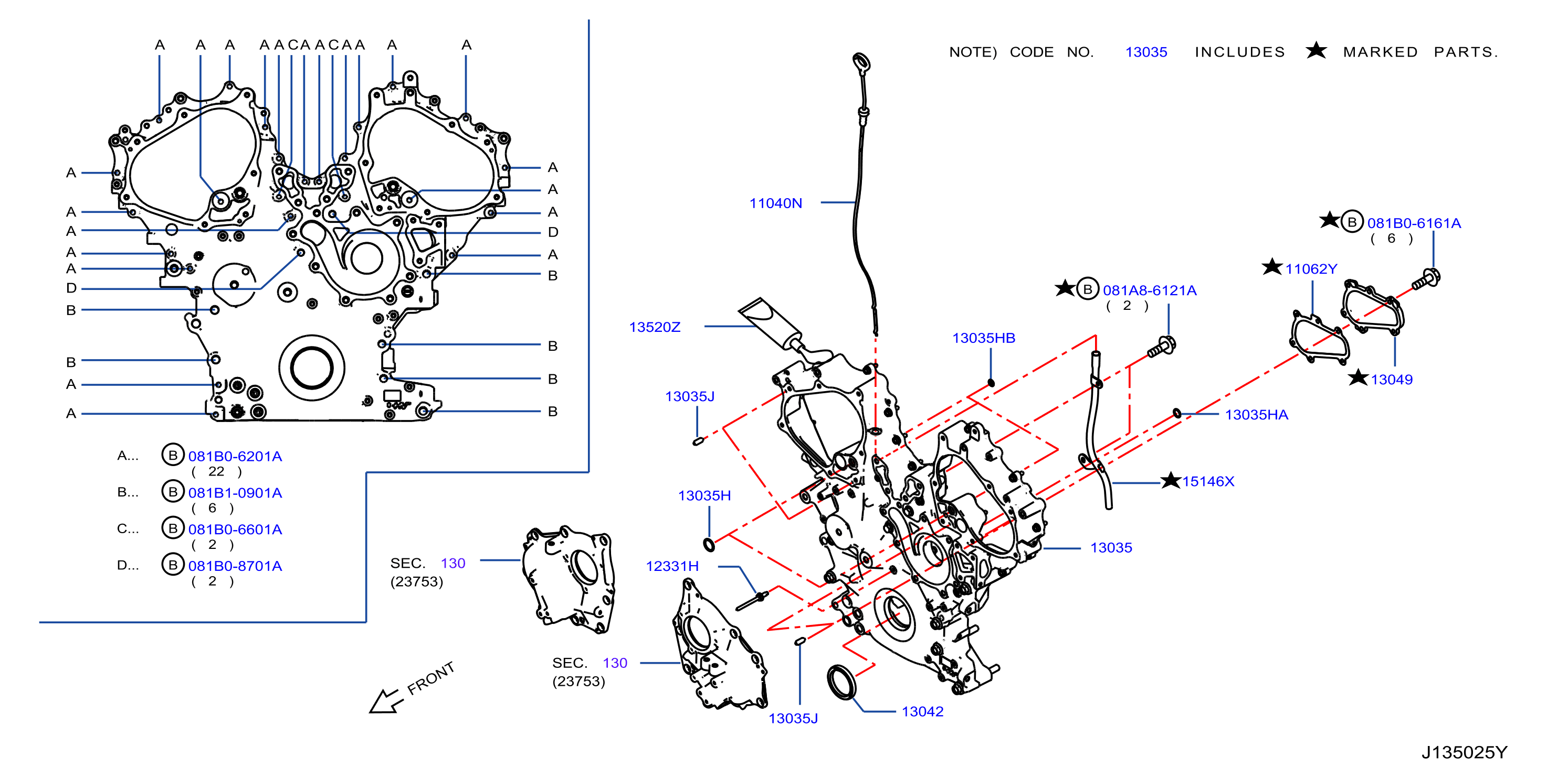 Diagram CUBIERTA DEL, BOMBA VACÍO Y FIJACIÓN for your 2003 Nissan Maxima   