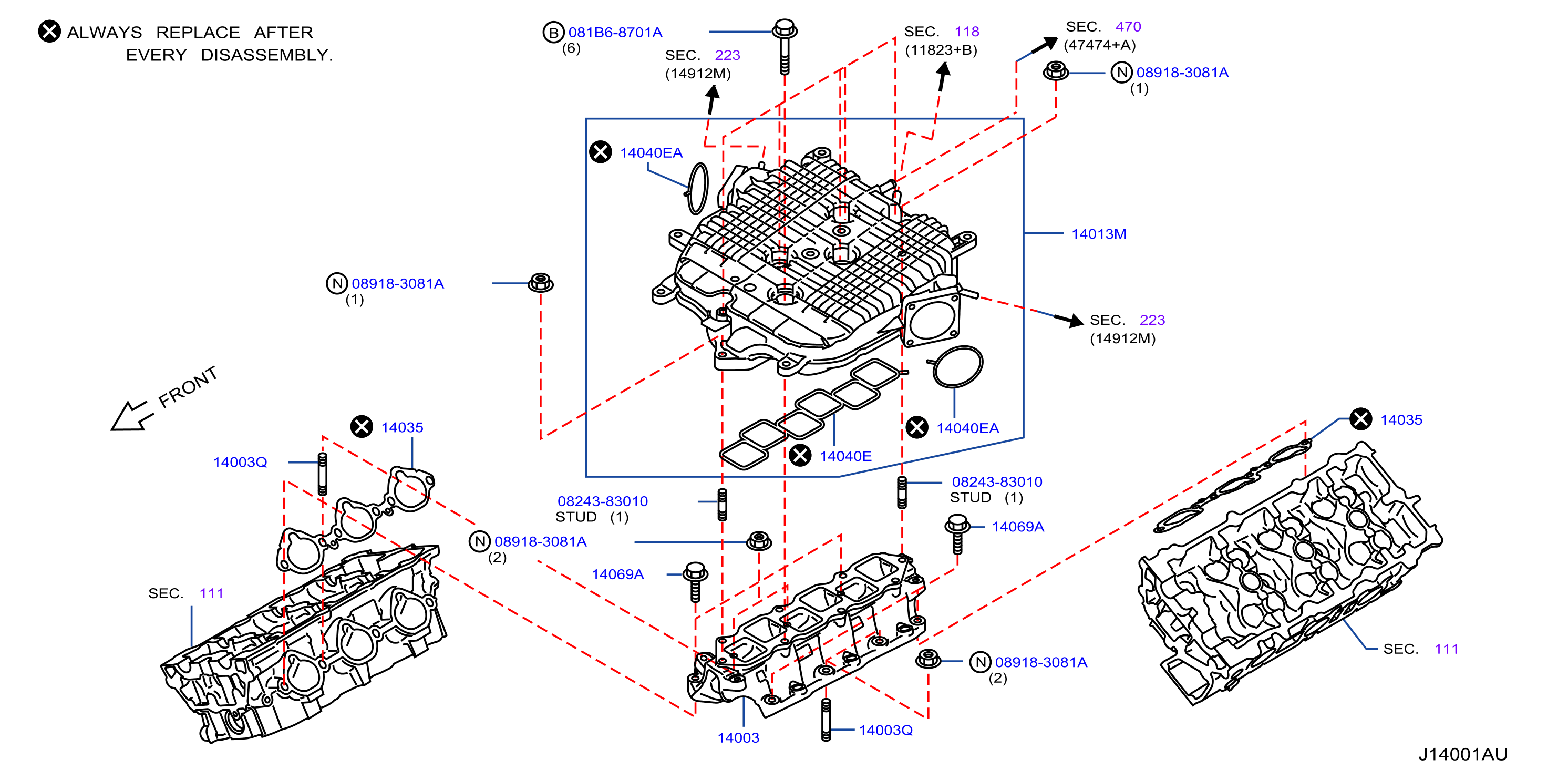 Diagram MANIFOLD for your 2013 INFINITI FX50   