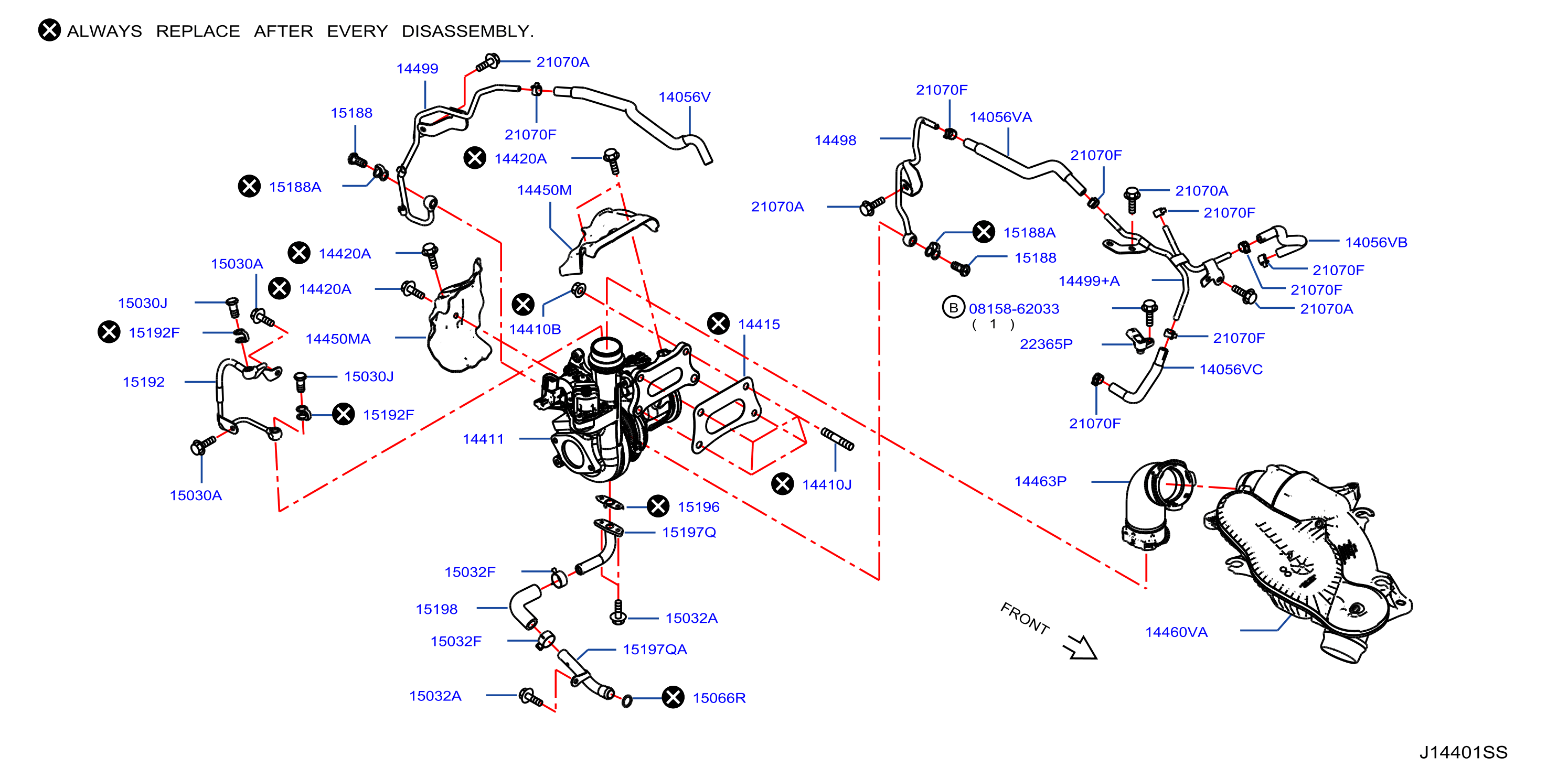 Diagram TURBO CHARGER for your INFINITI