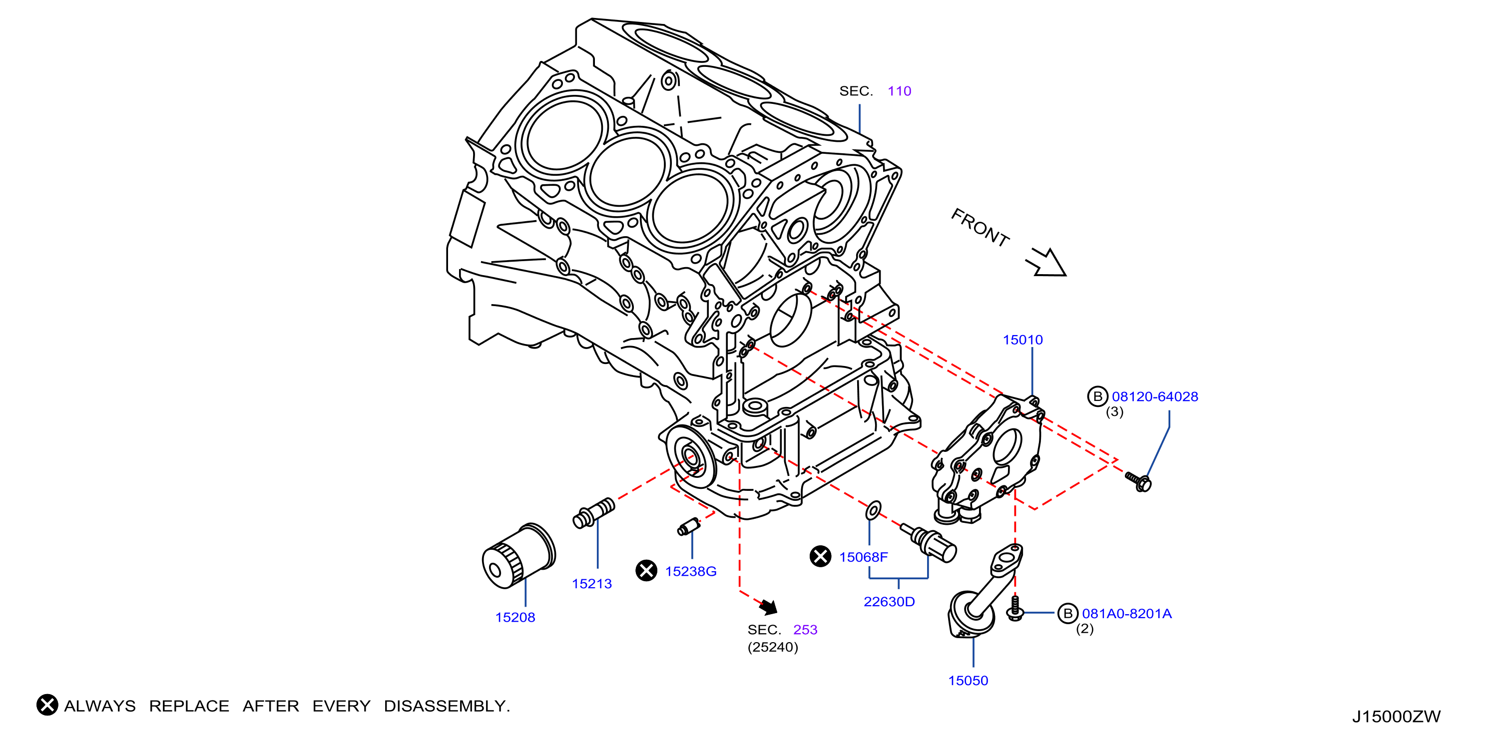 Diagram LUBRICATING SYSTEM for your 2011 INFINITI Q40   