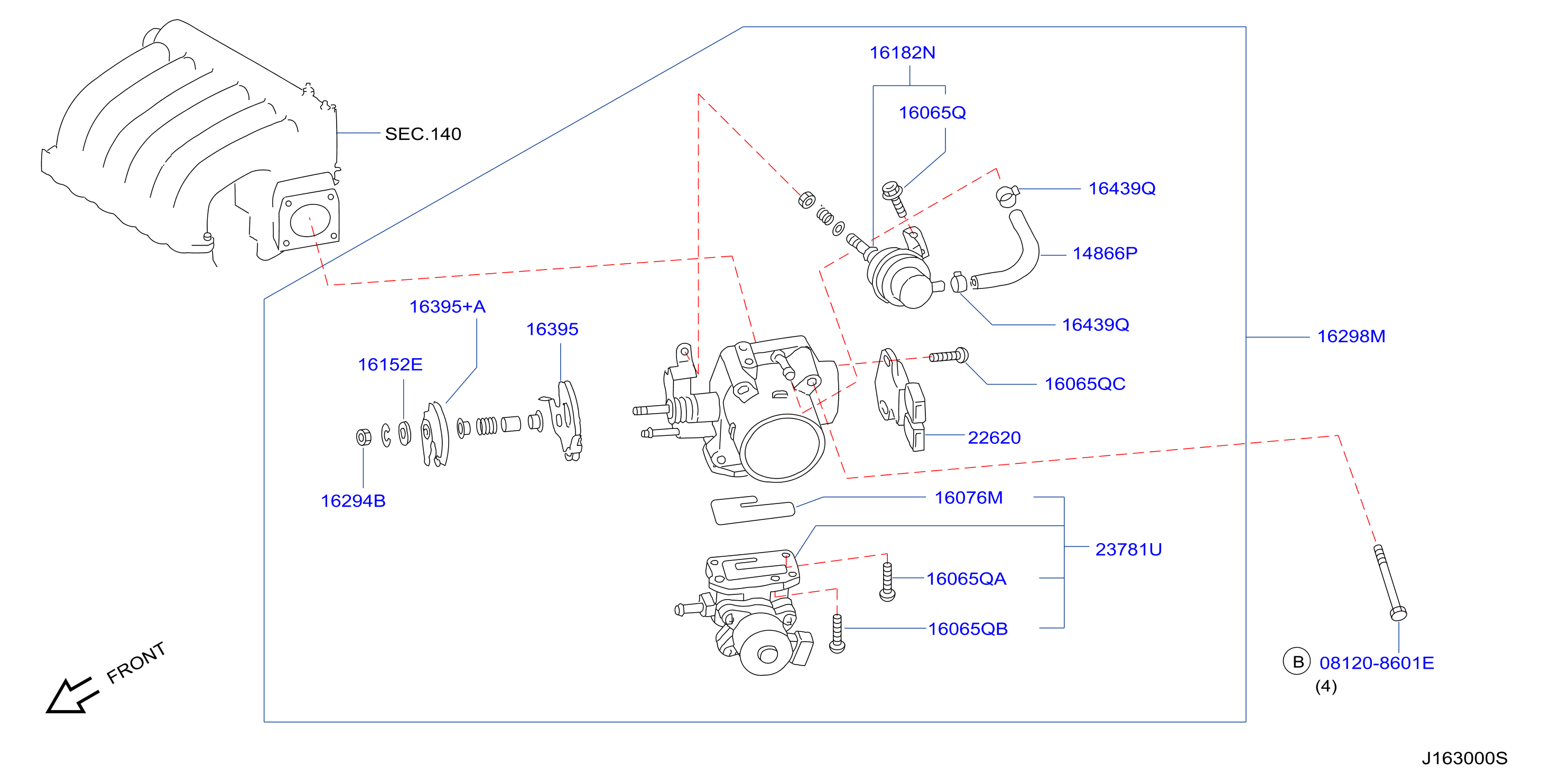 Diagram THROTTLE CHAMBER for your 2000 INFINITI I30   