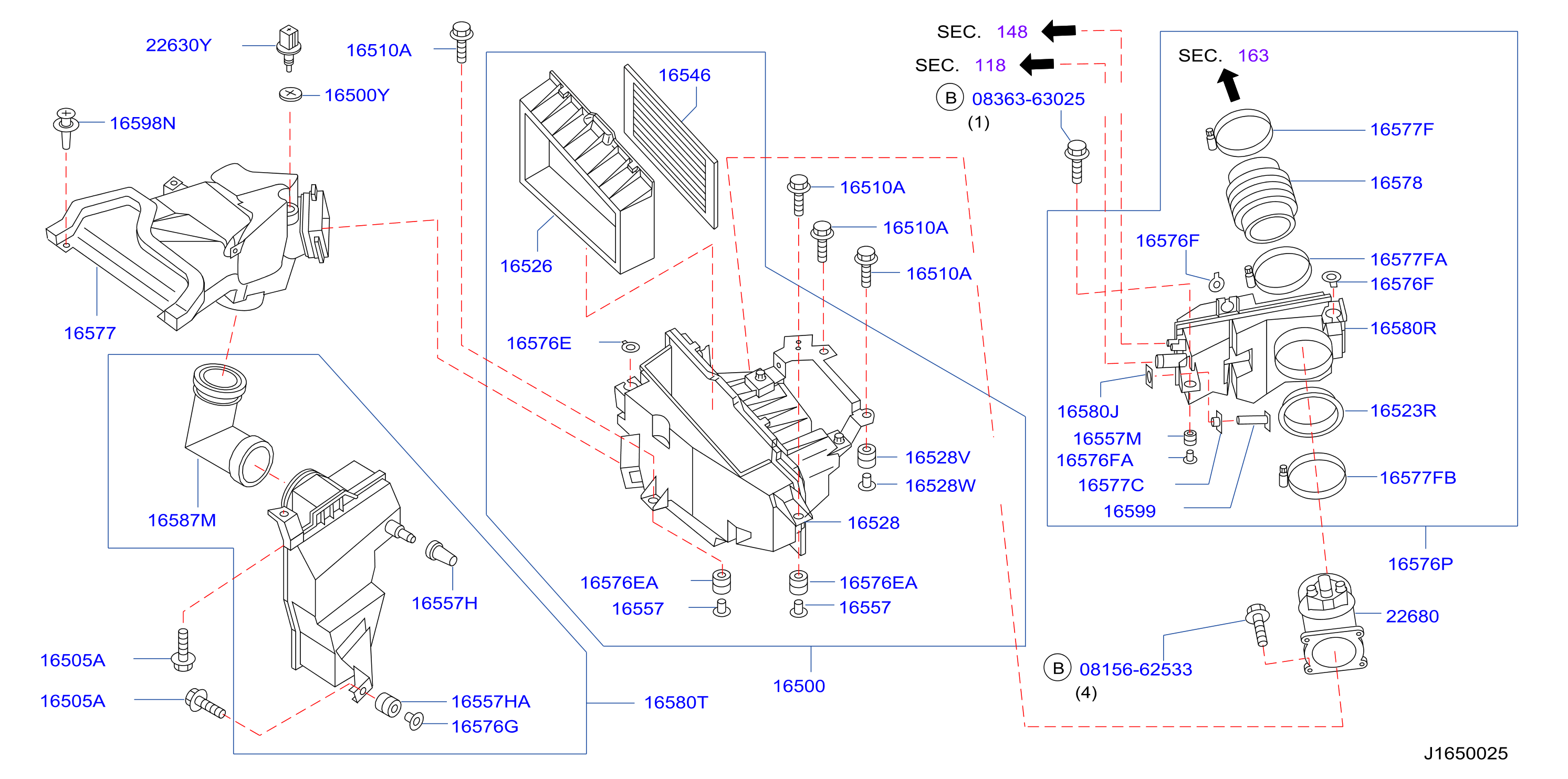 Diagram AIR CLEANER for your 2004 Nissan Titan   