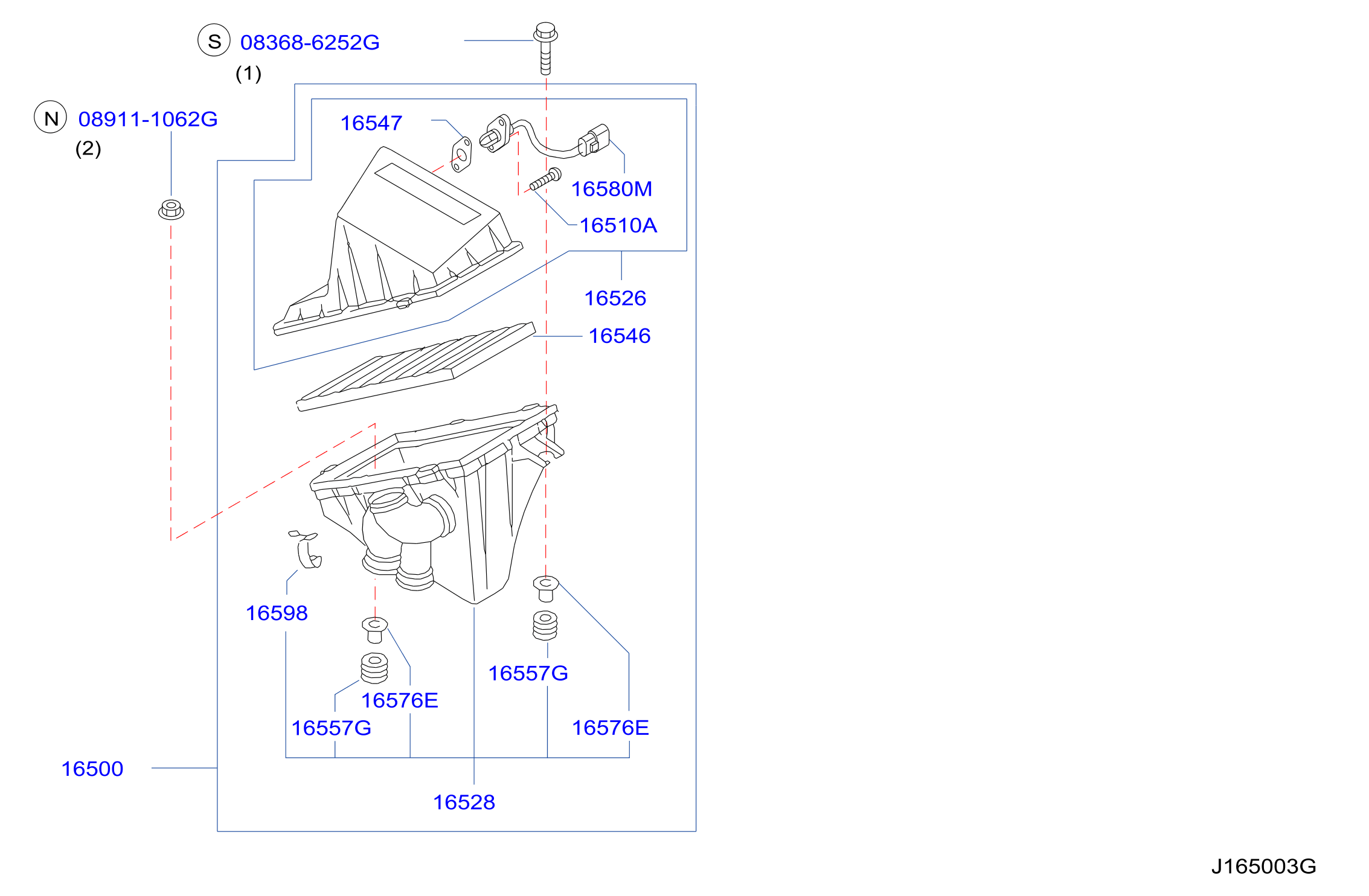 Diagram AIR CLEANER for your 2004 Nissan Titan   