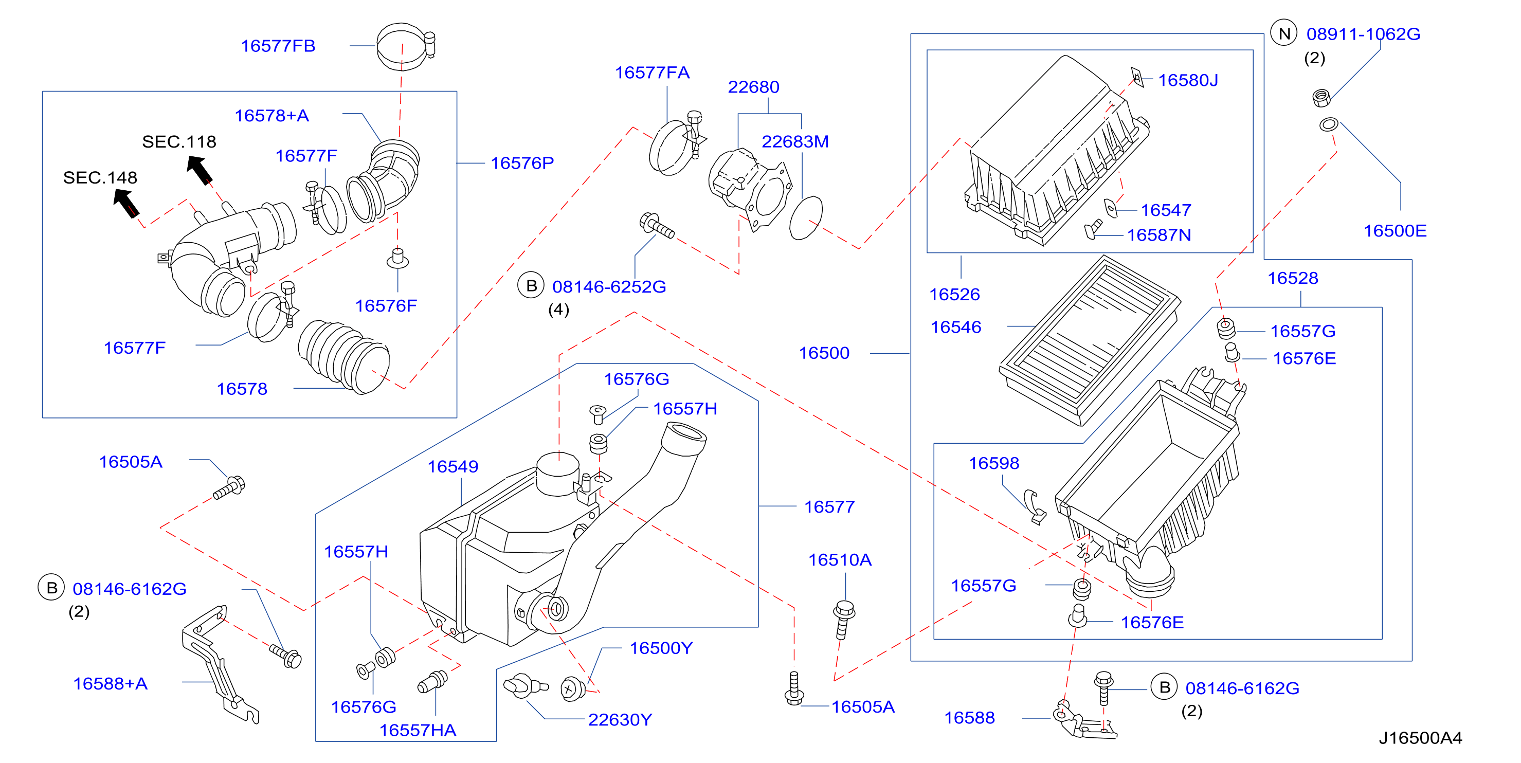 Diagram AIR CLEANER for your Nissan Pathfinder  